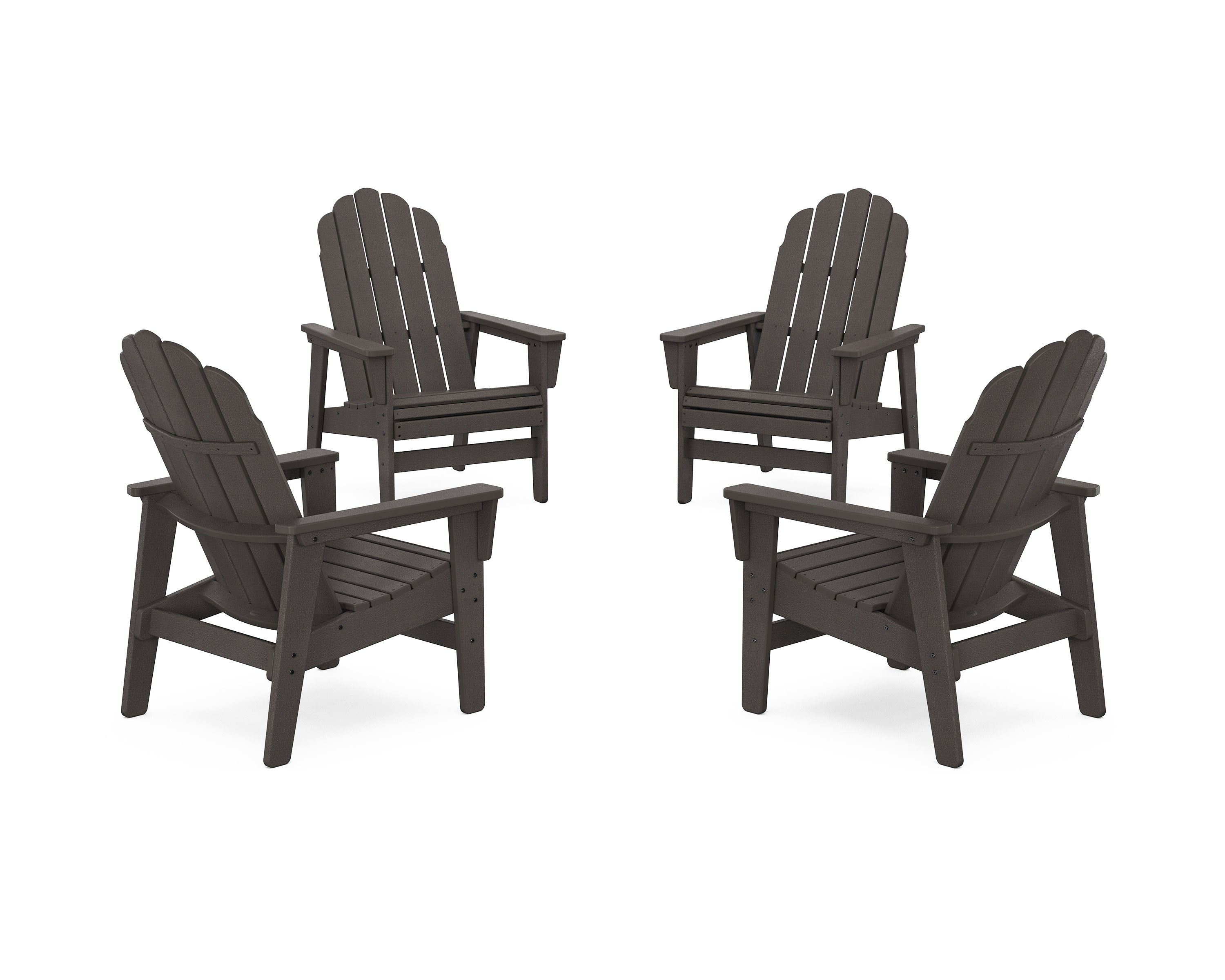 4-Piece Vineyard Grand Upright Adirondack Chair Conversation Set
