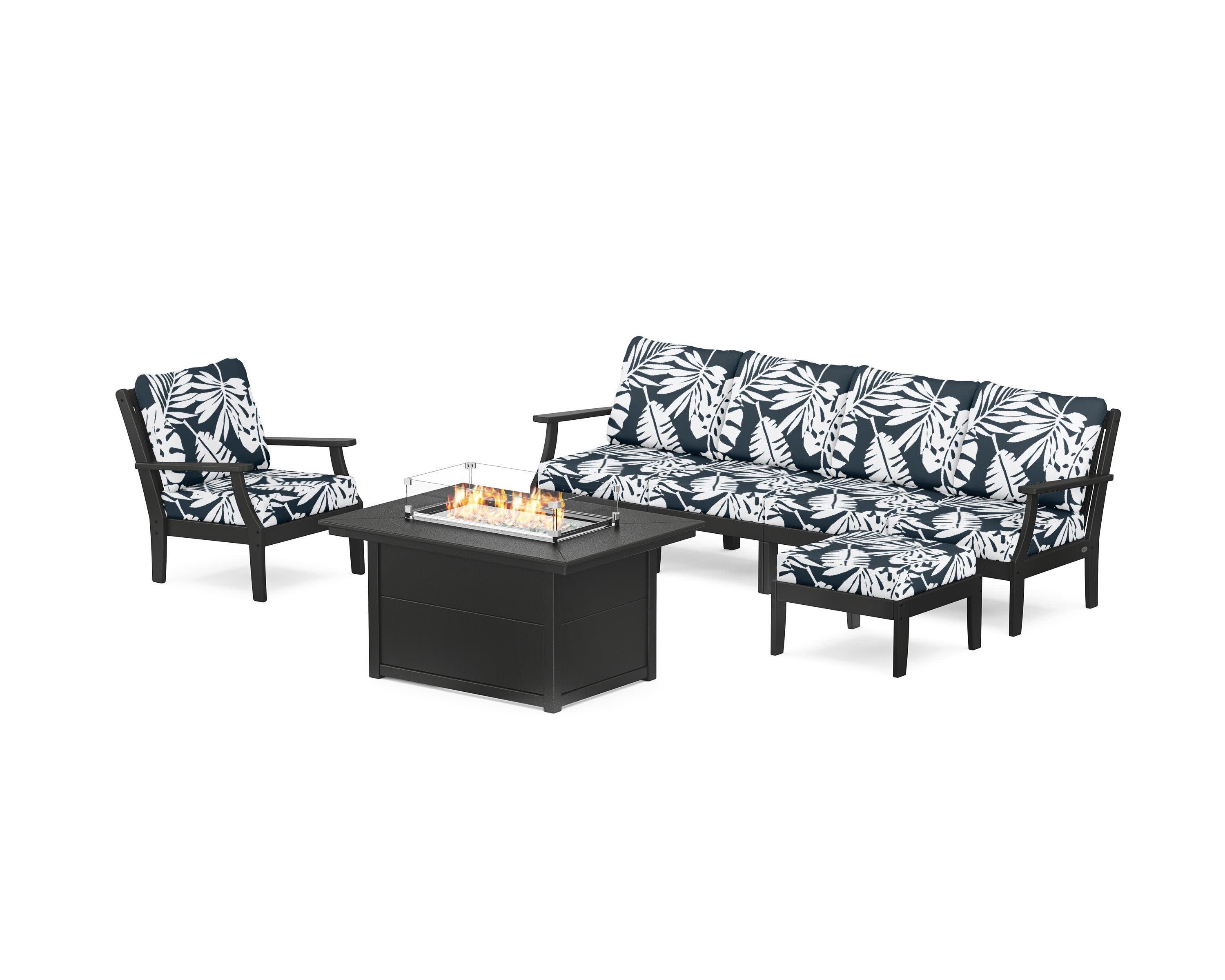 Braxton Sectional Lounge and Fire Pit Set
