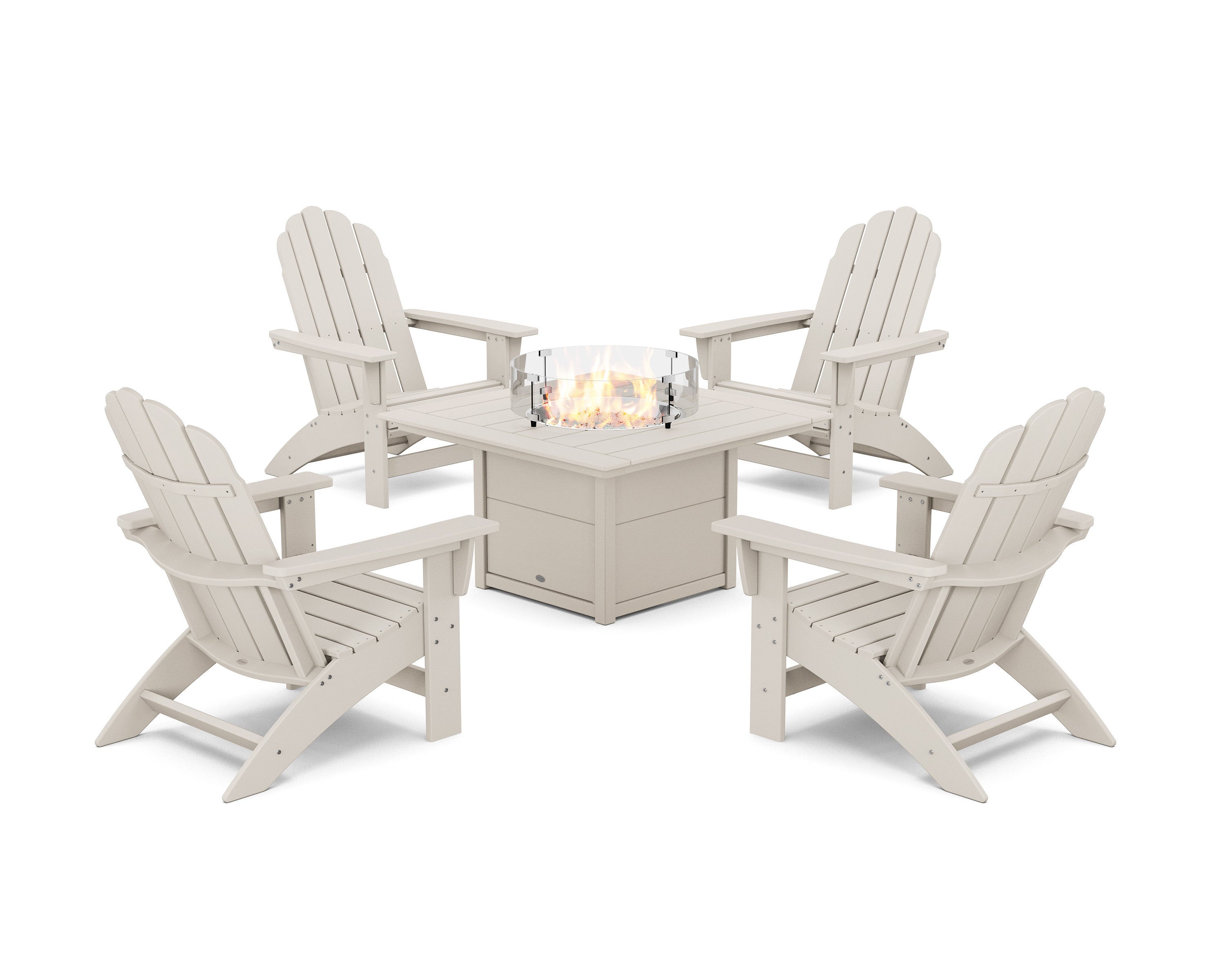 5-Piece Vineyard Grand Adirondack Conversation Set with Fire Pit Table