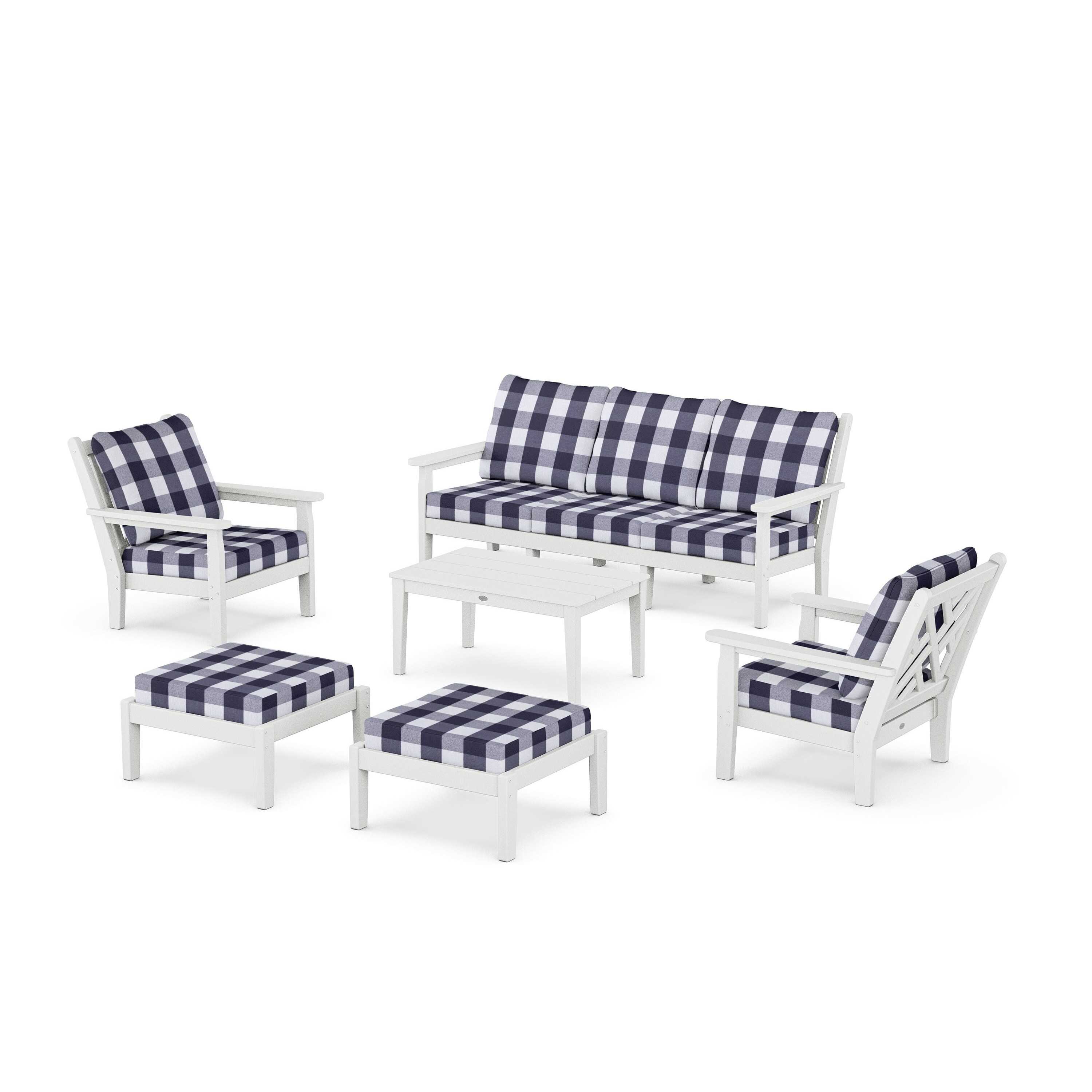 Chippendale 6-Piece Lounge Sofa Set