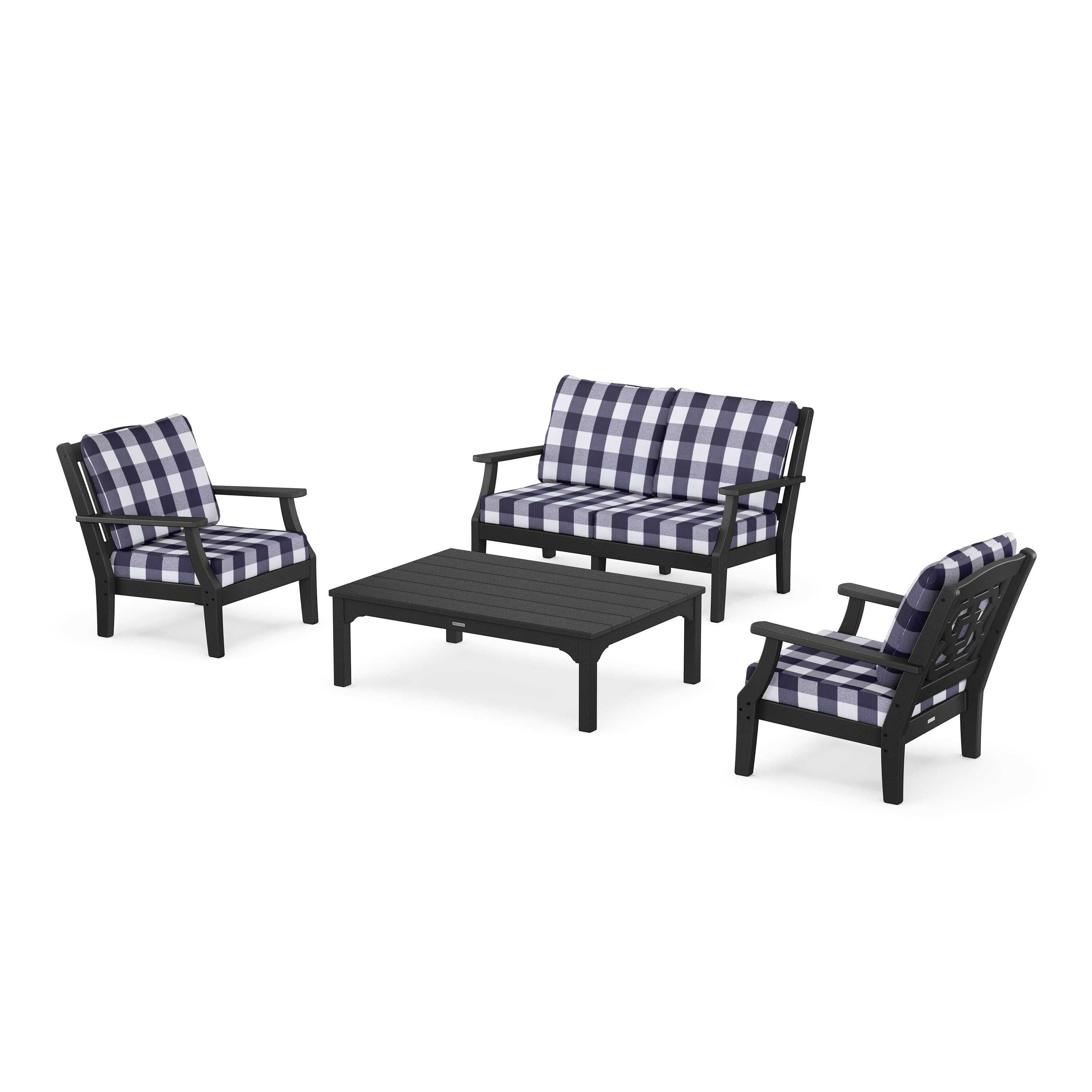 Chinoiserie 4-Piece Deep Seating Set with Loveseat