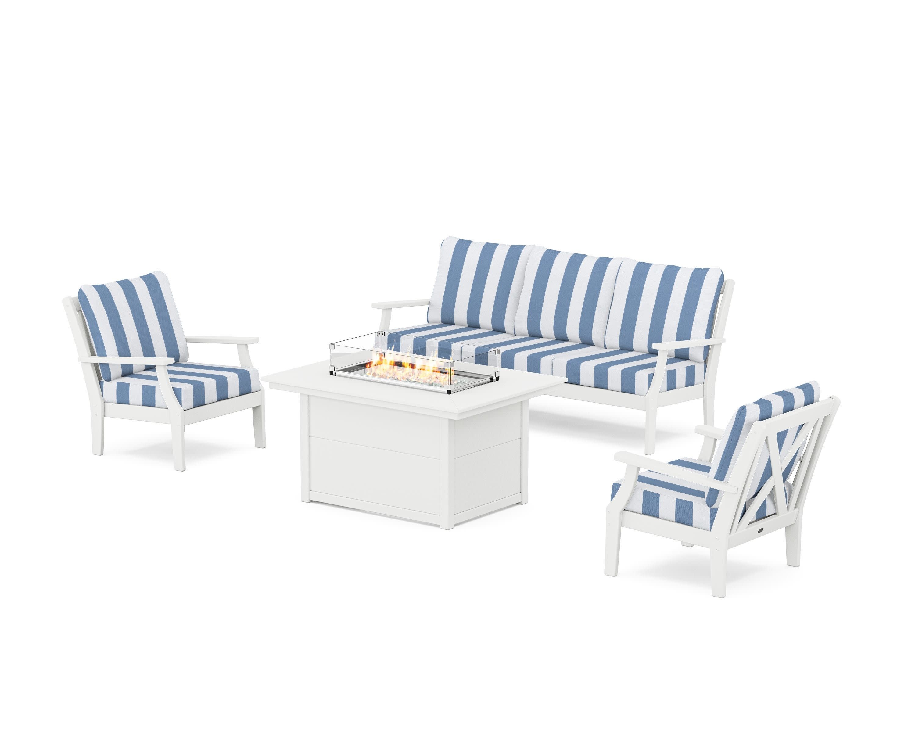 Braxton Deep Seating Fire Pit Table Set