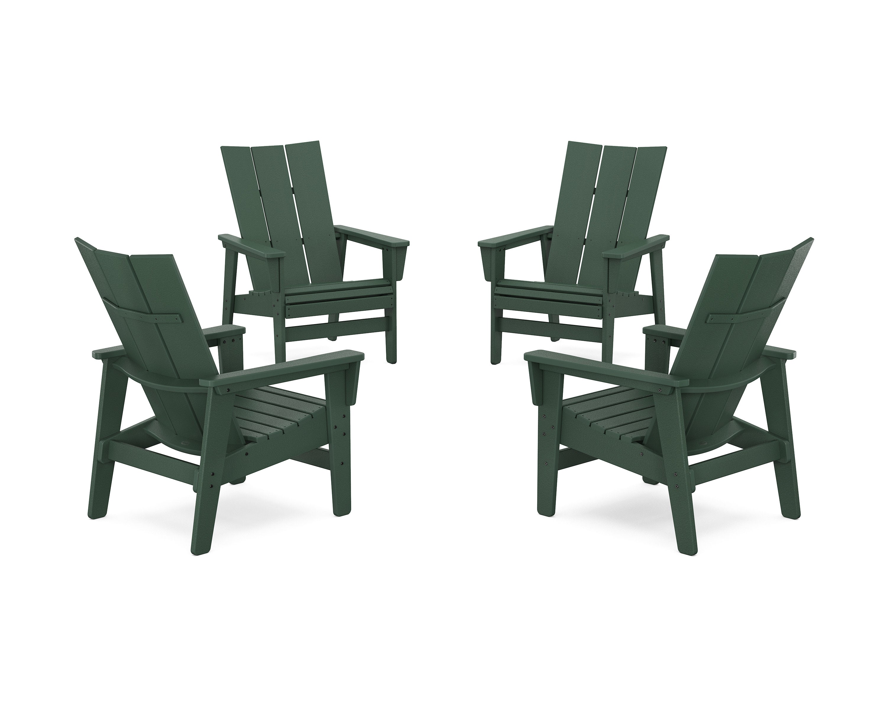 4-Piece Modern Grand Upright Adirondack Chair Conversation Set