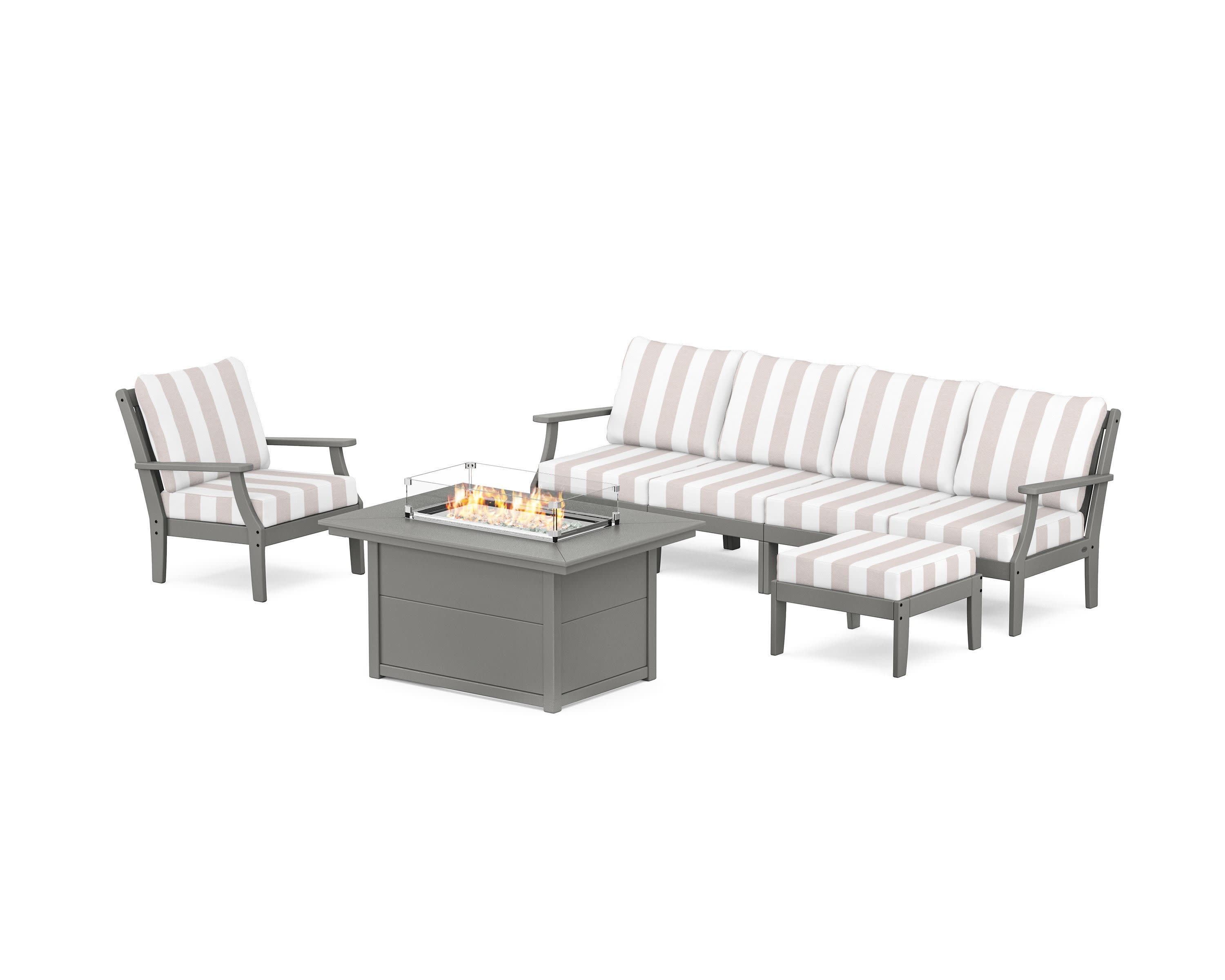 Braxton Sectional Lounge and Fire Pit Set