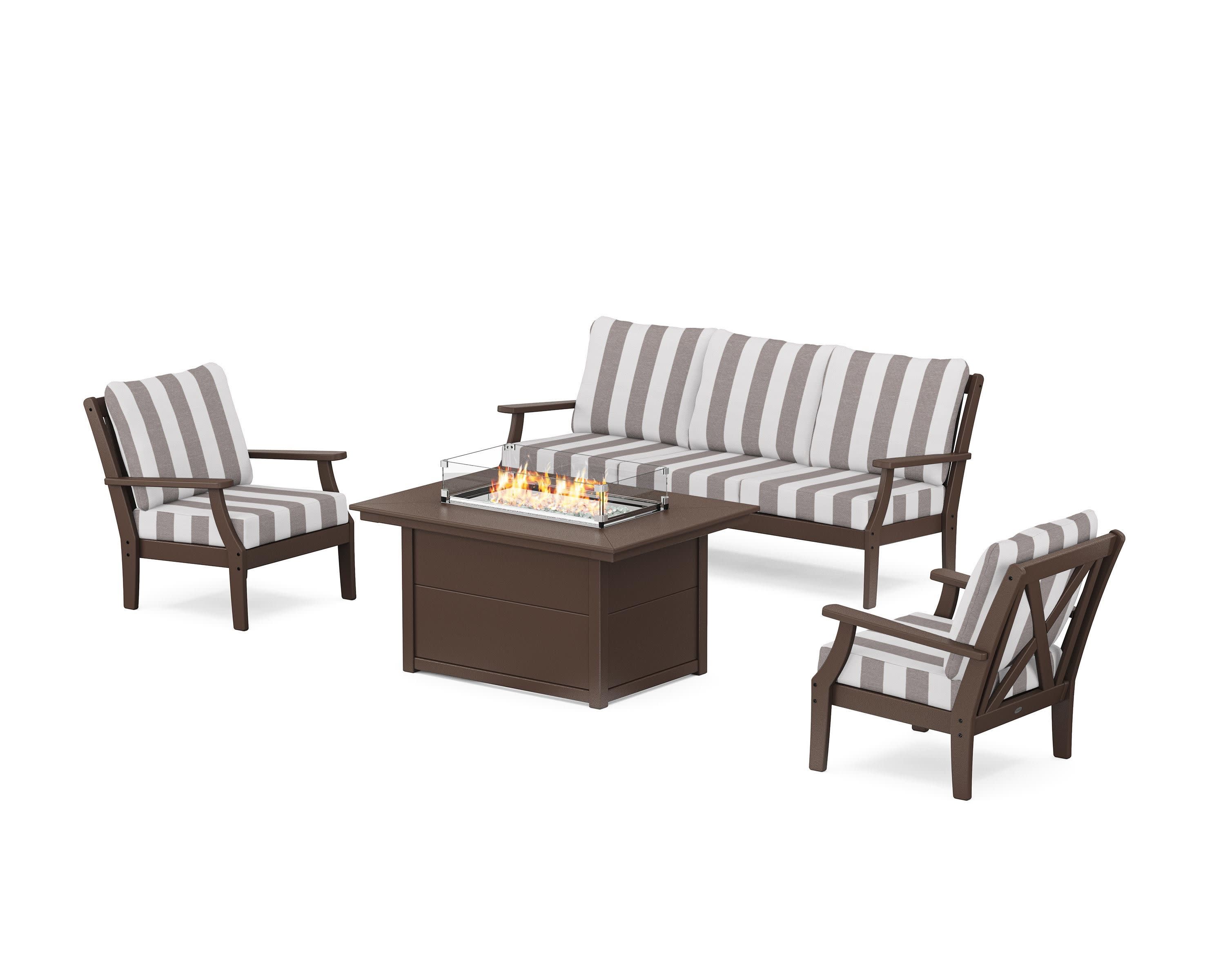 Braxton Deep Seating Fire Pit Table Set