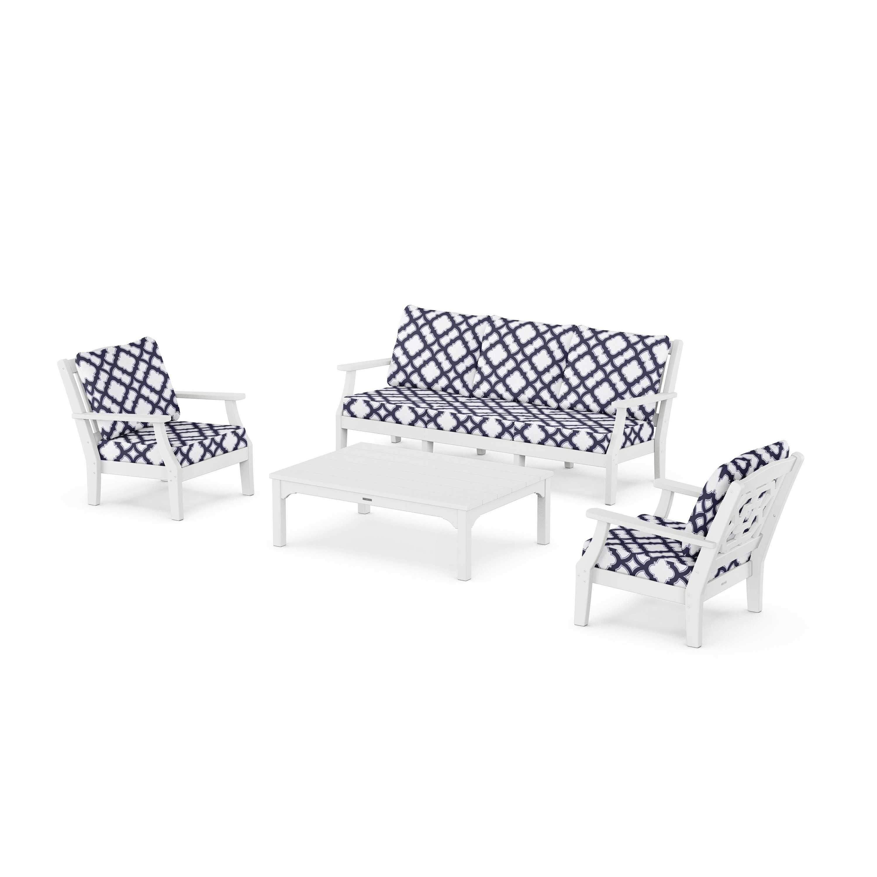 Chinoiserie 4-Piece Deep Seating Set with Sofa