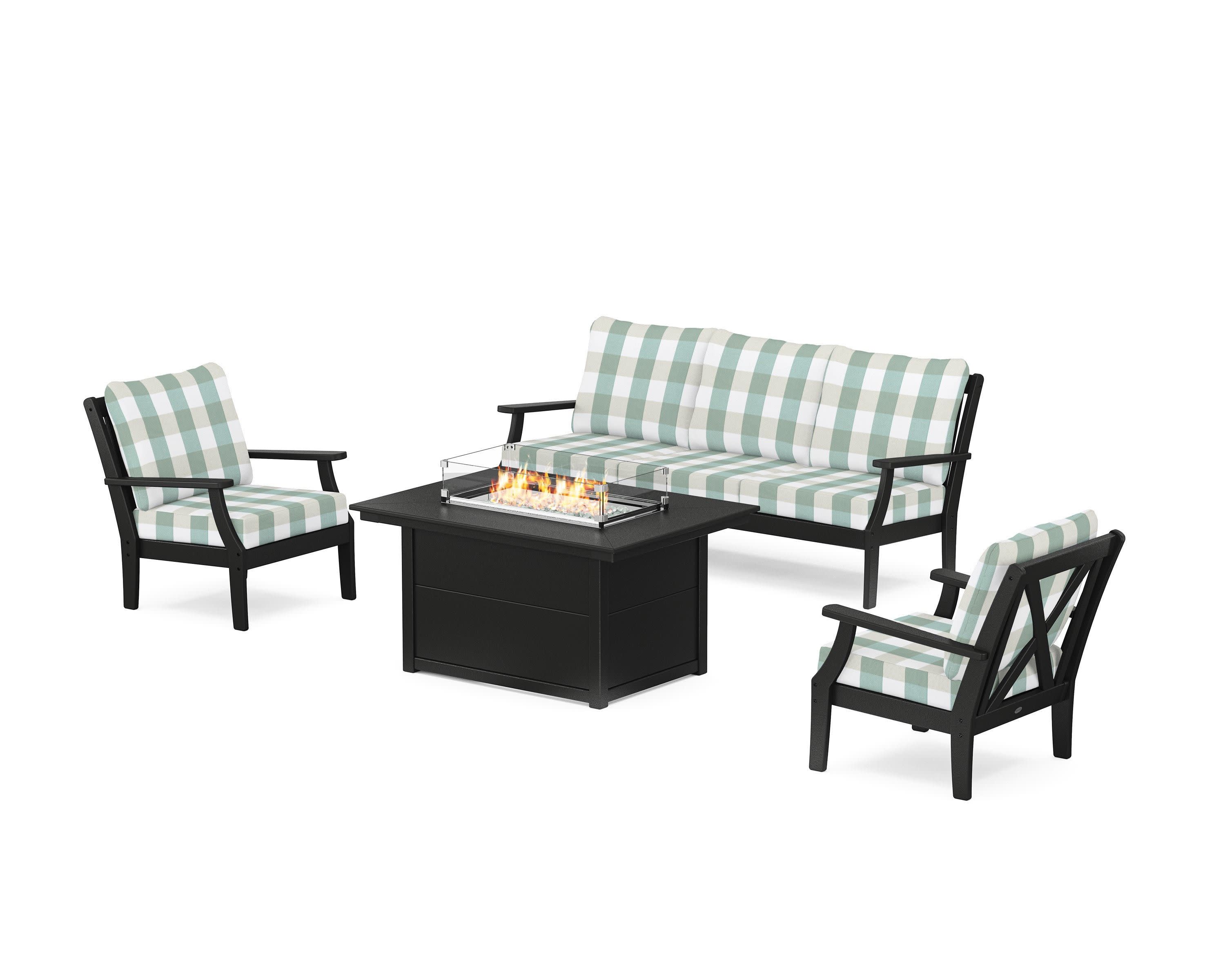 Braxton Deep Seating Fire Pit Table Set