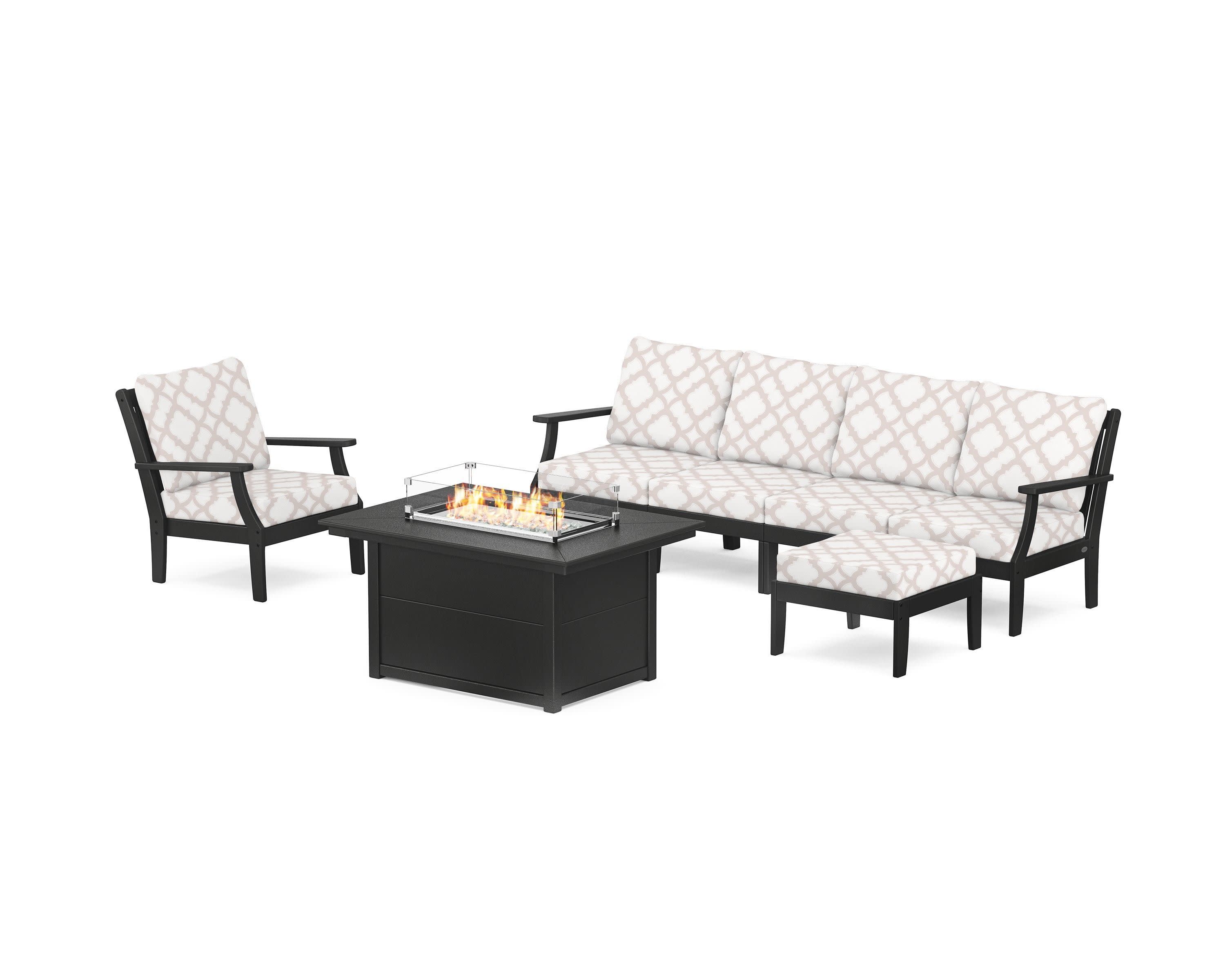 Braxton Sectional Lounge and Fire Pit Set