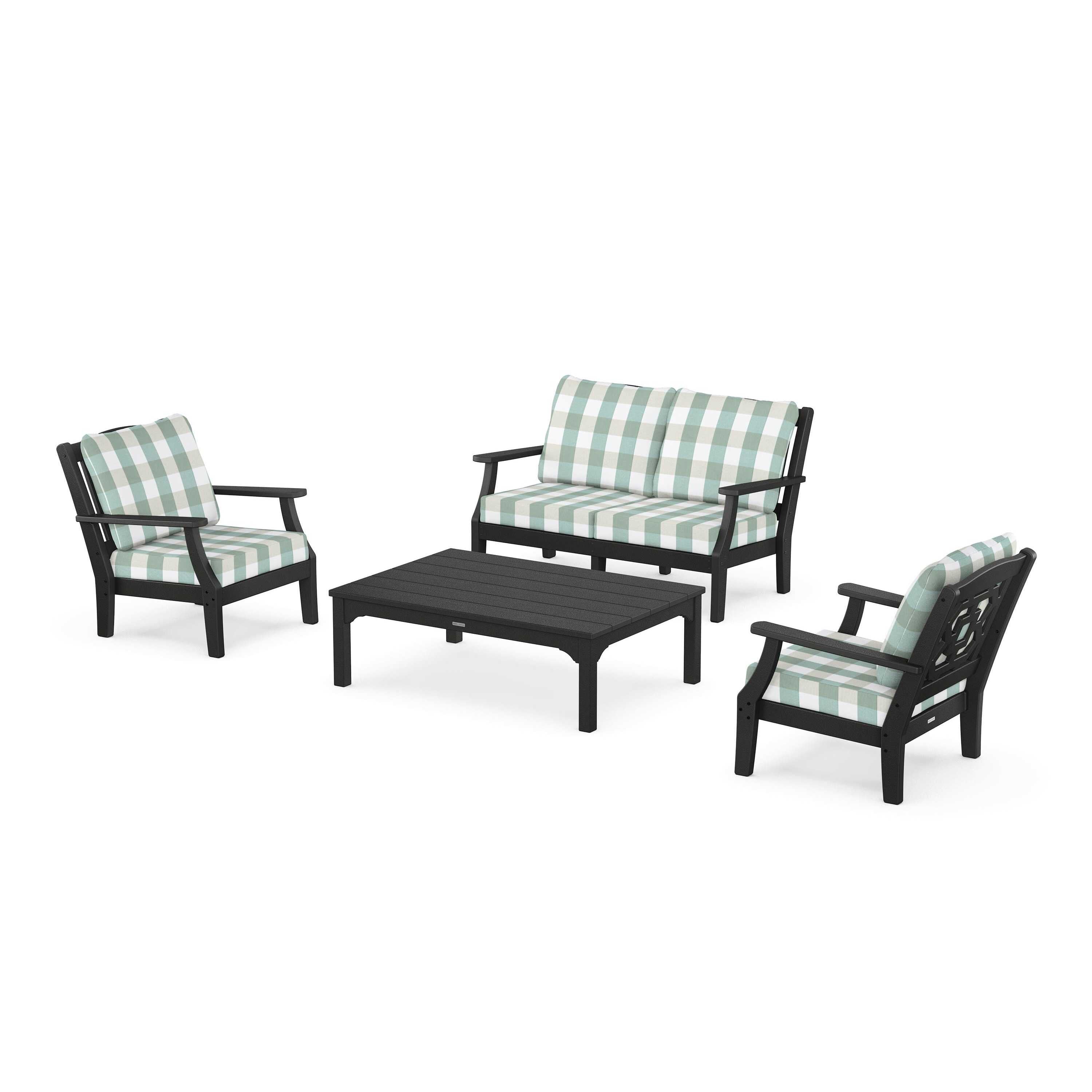Chinoiserie 4-Piece Deep Seating Set with Loveseat
