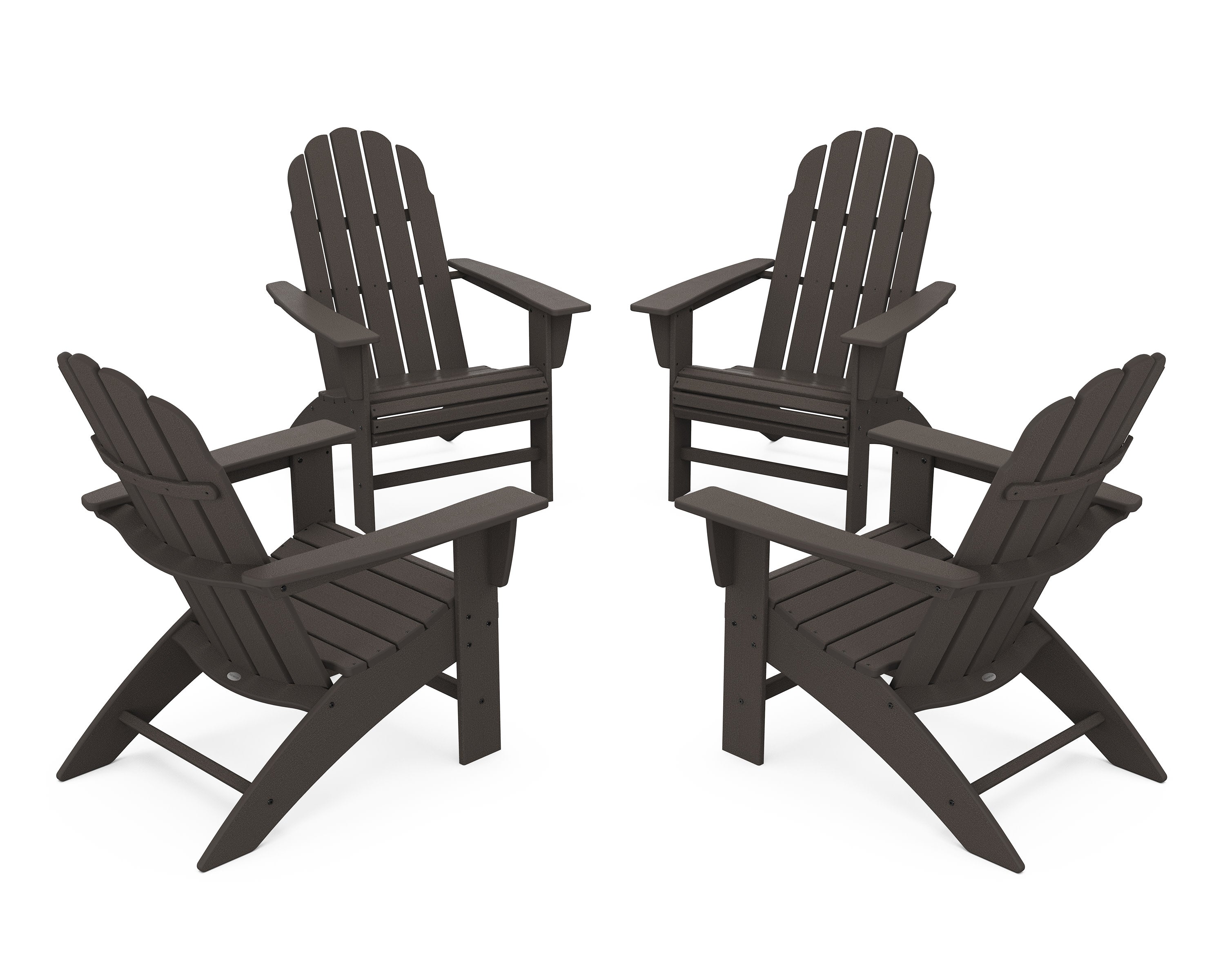4-Piece Vineyard Curveback Adirondack Chair Conversation Set