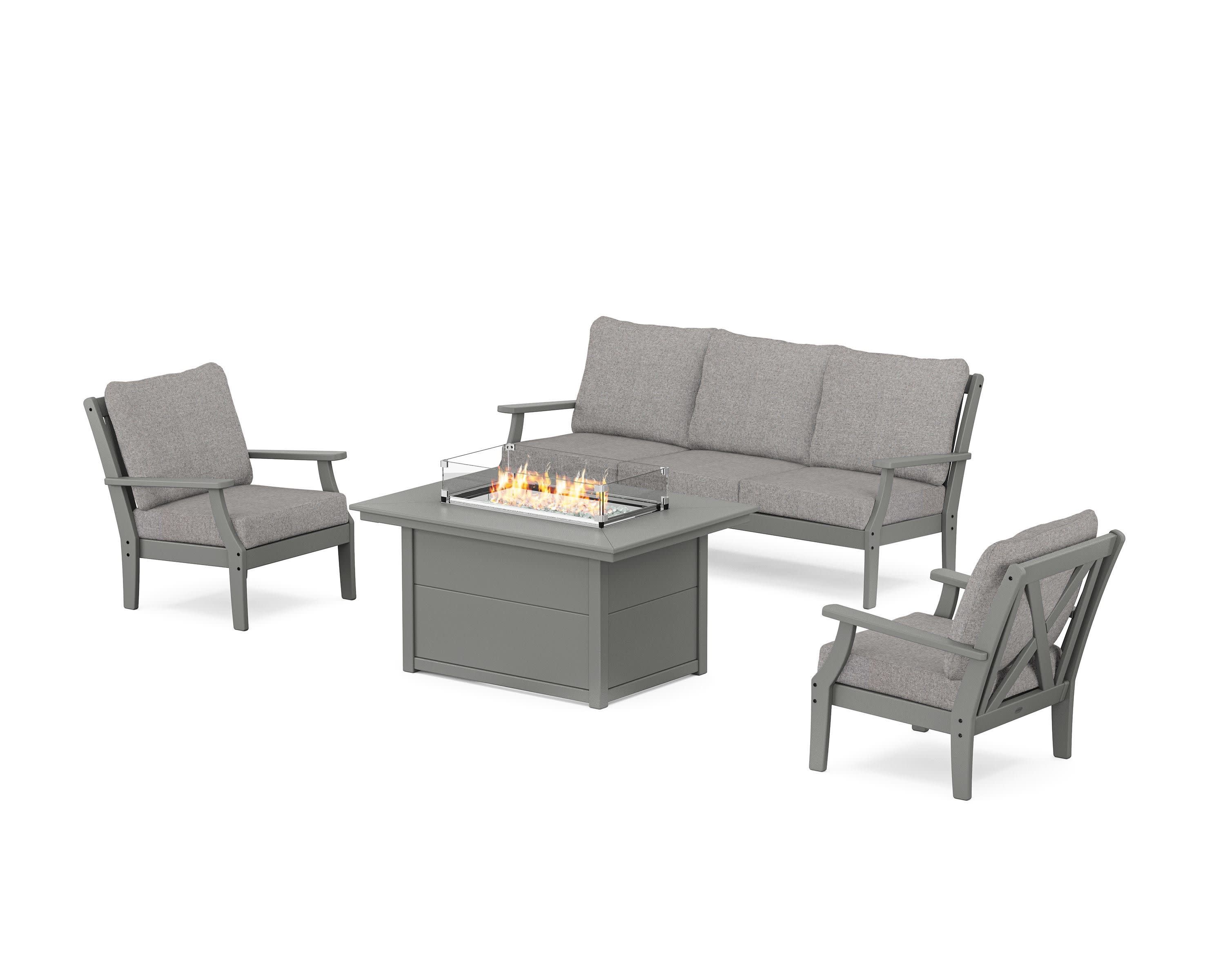 Braxton Deep Seating Fire Pit Table Set