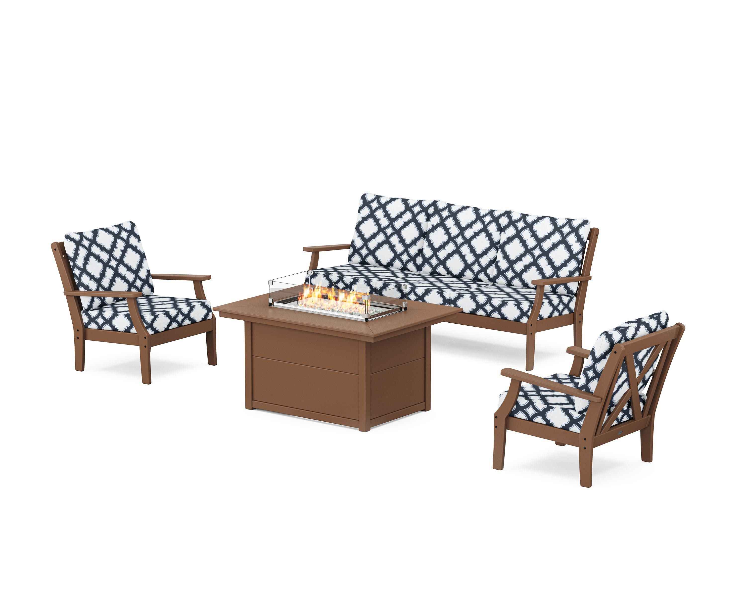 Braxton Deep Seating Fire Pit Table Set