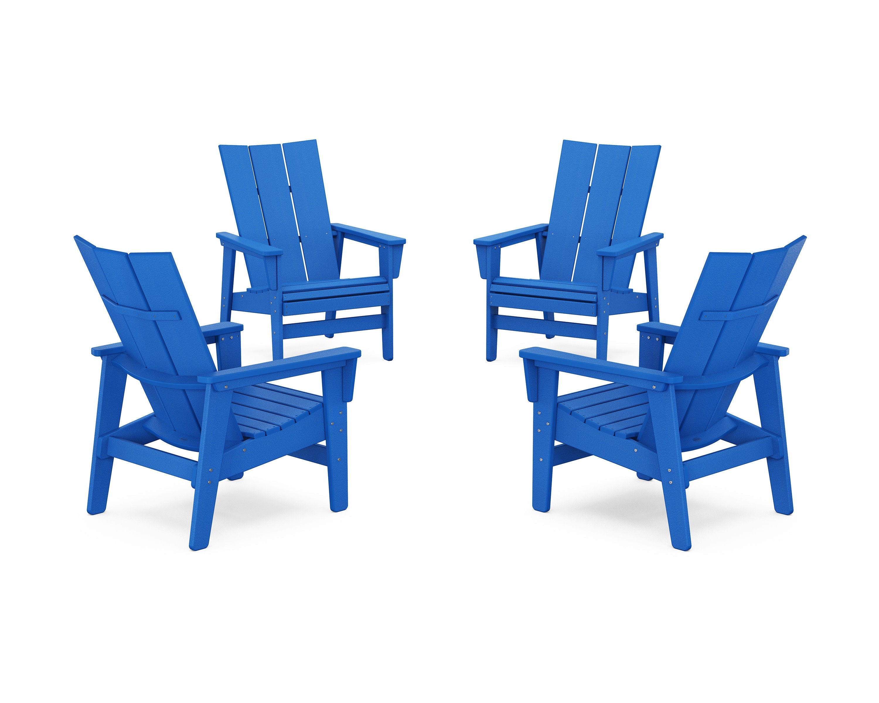 4-Piece Modern Grand Upright Adirondack Chair Conversation Set