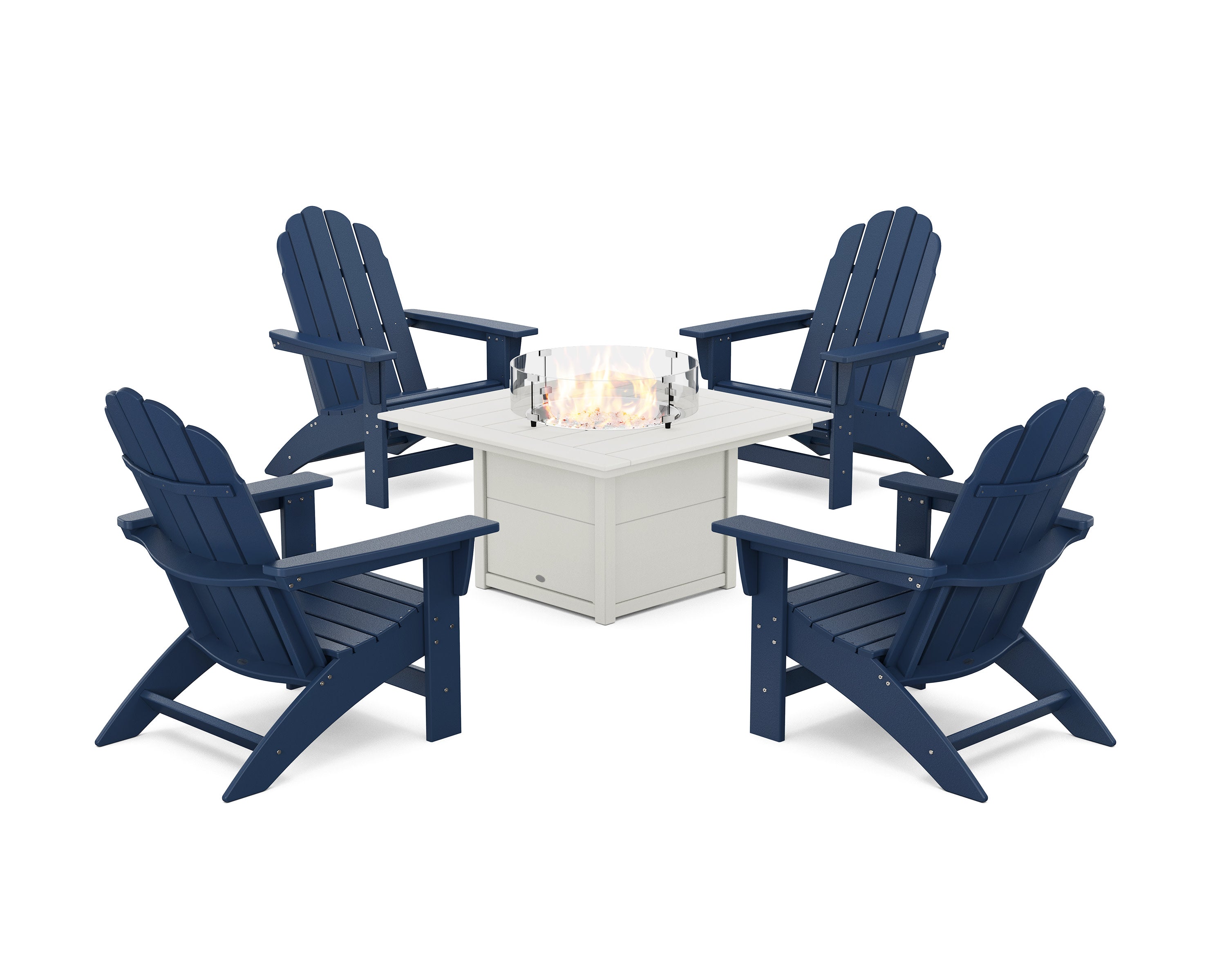 5-Piece Vineyard Grand Adirondack Conversation Set with Fire Pit Table