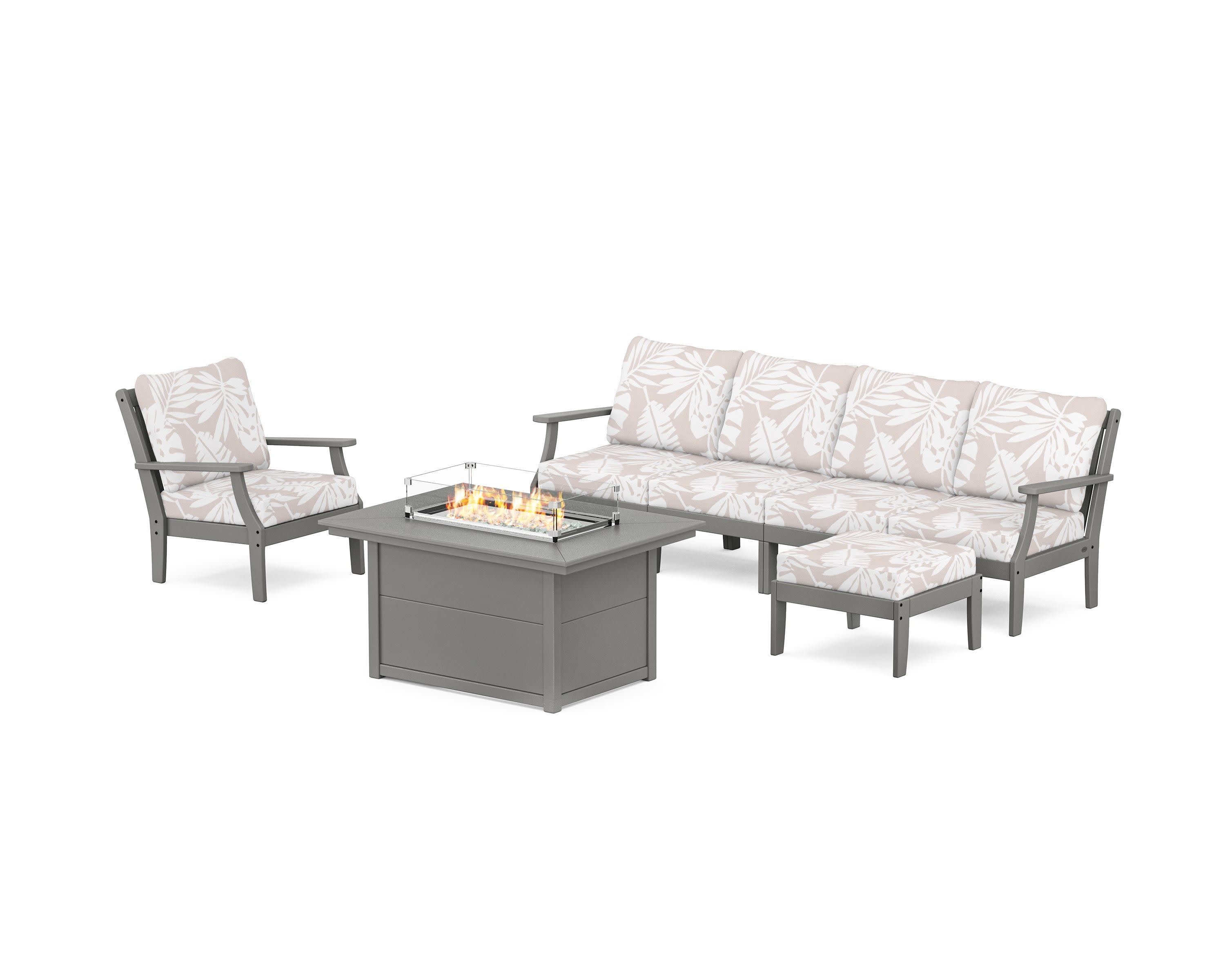 Braxton Sectional Lounge and Fire Pit Set