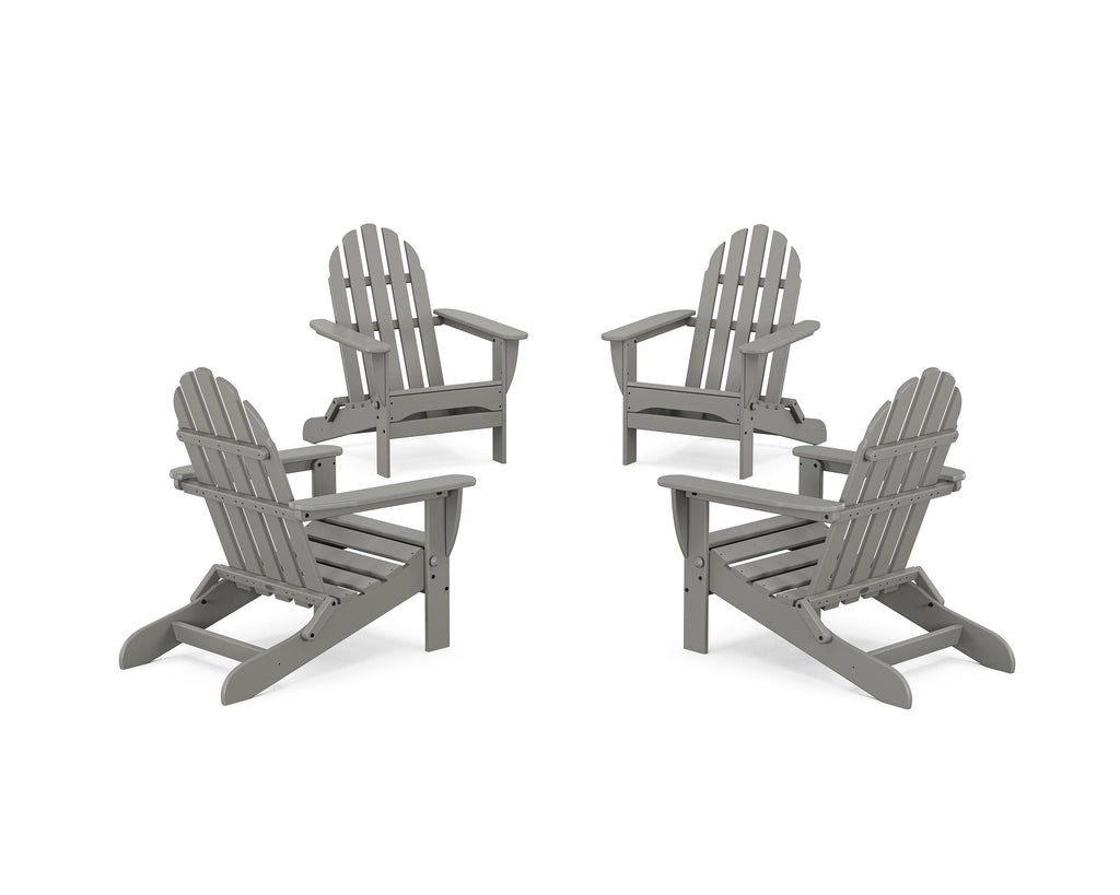 4-Piece Classic Folding Adirondack Conversation Set