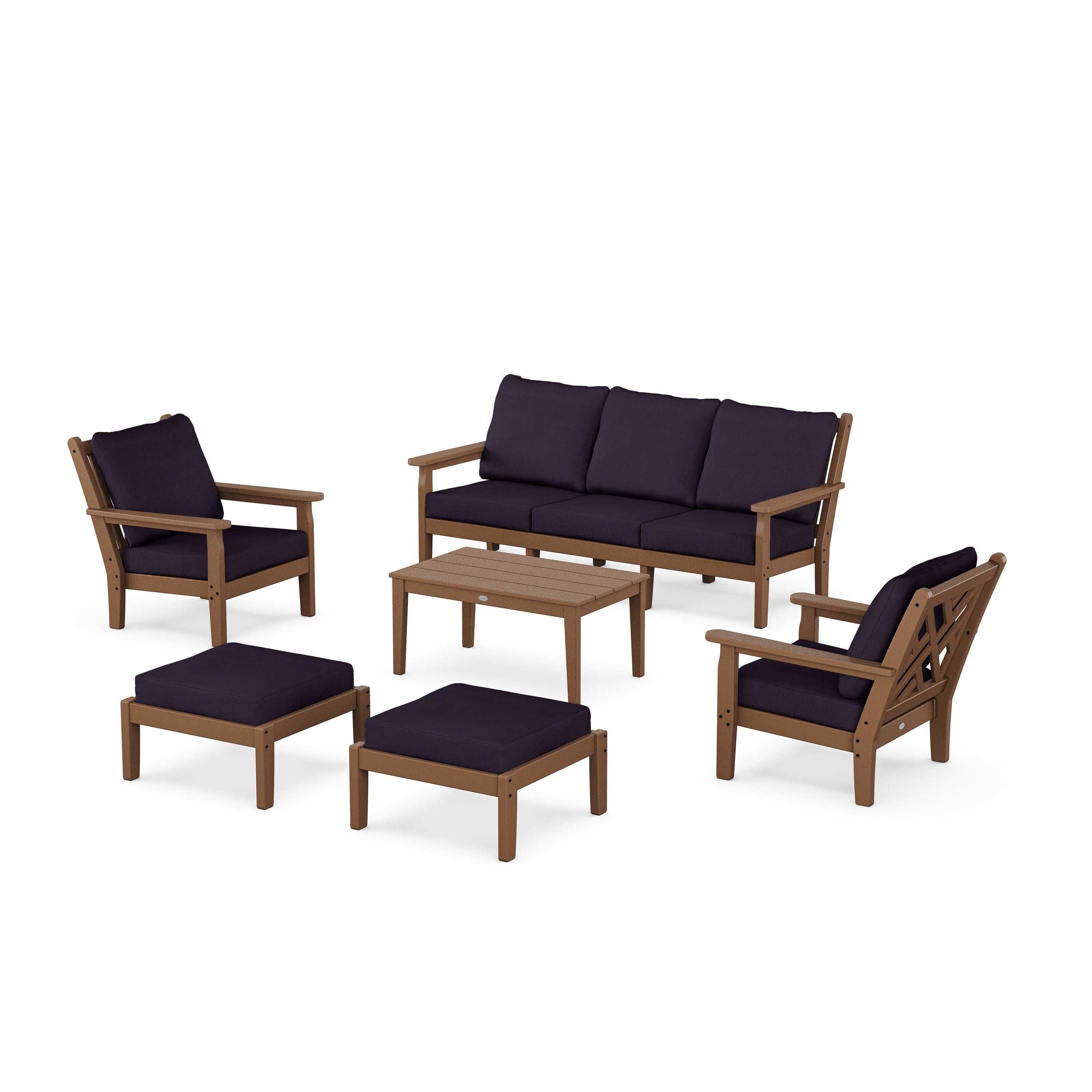 Chippendale 6-Piece Lounge Sofa Set