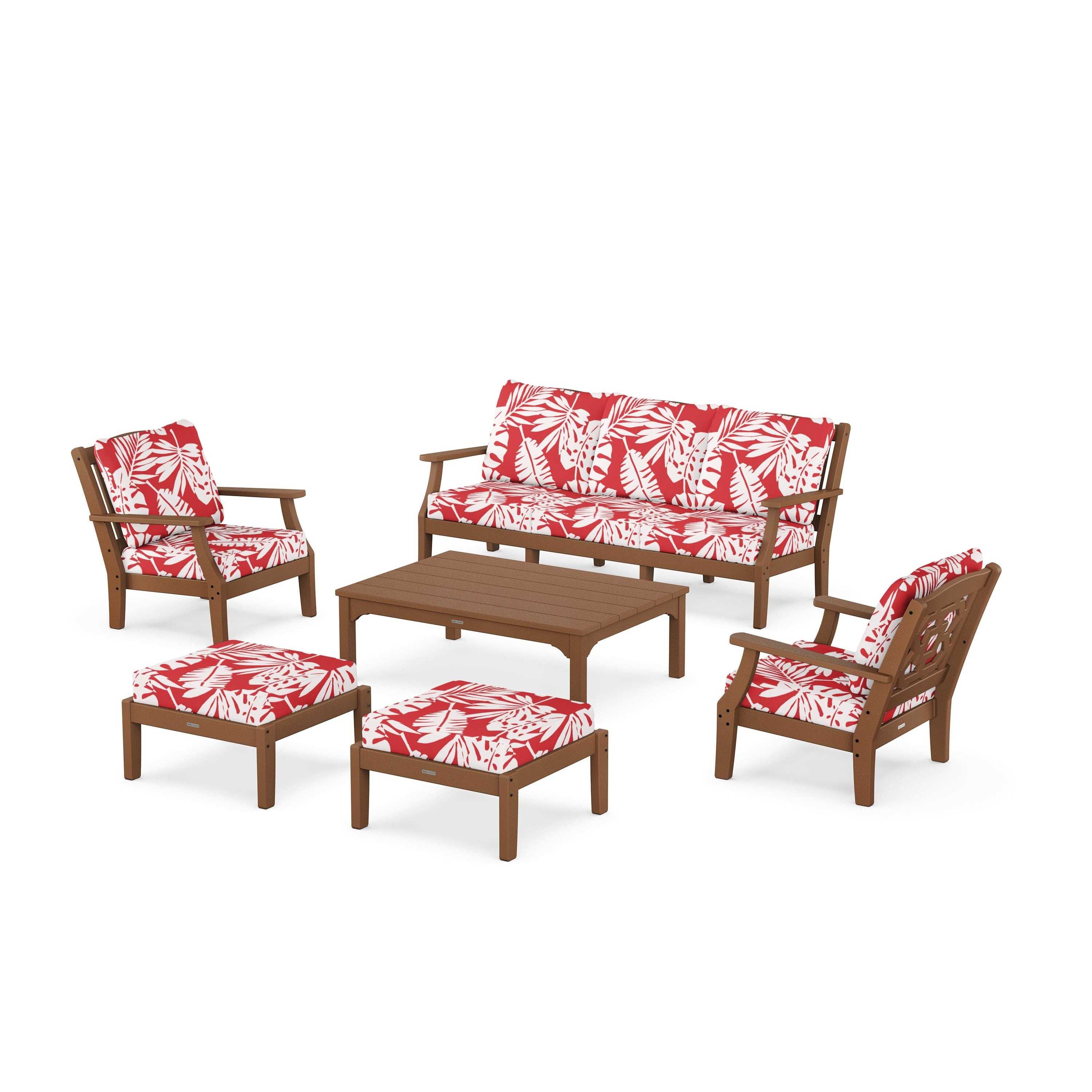 Chinoiserie 6-Piece Lounge Sofa Set