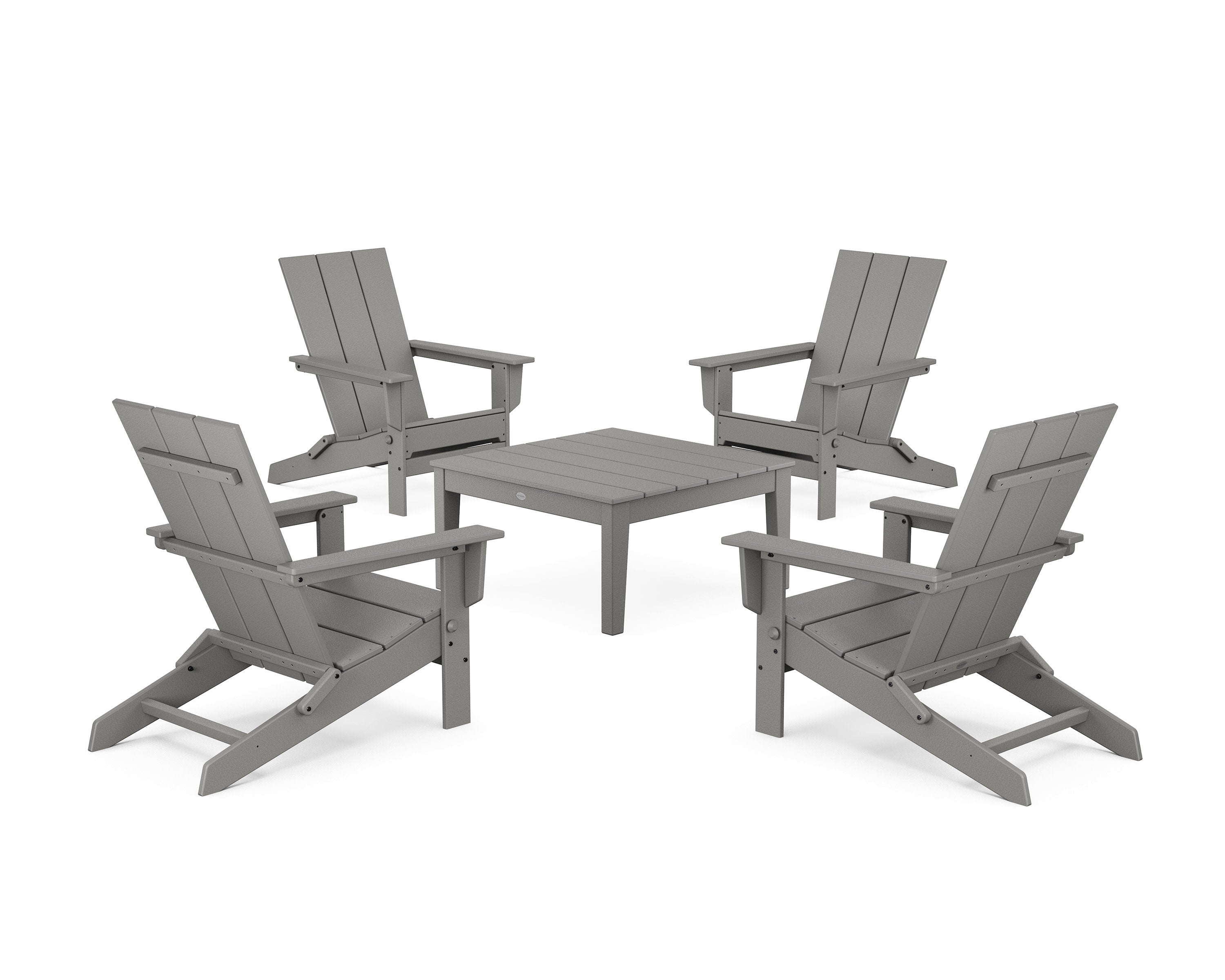 5-Piece Modern Studio Folding Adirondack Chair Conversation Group