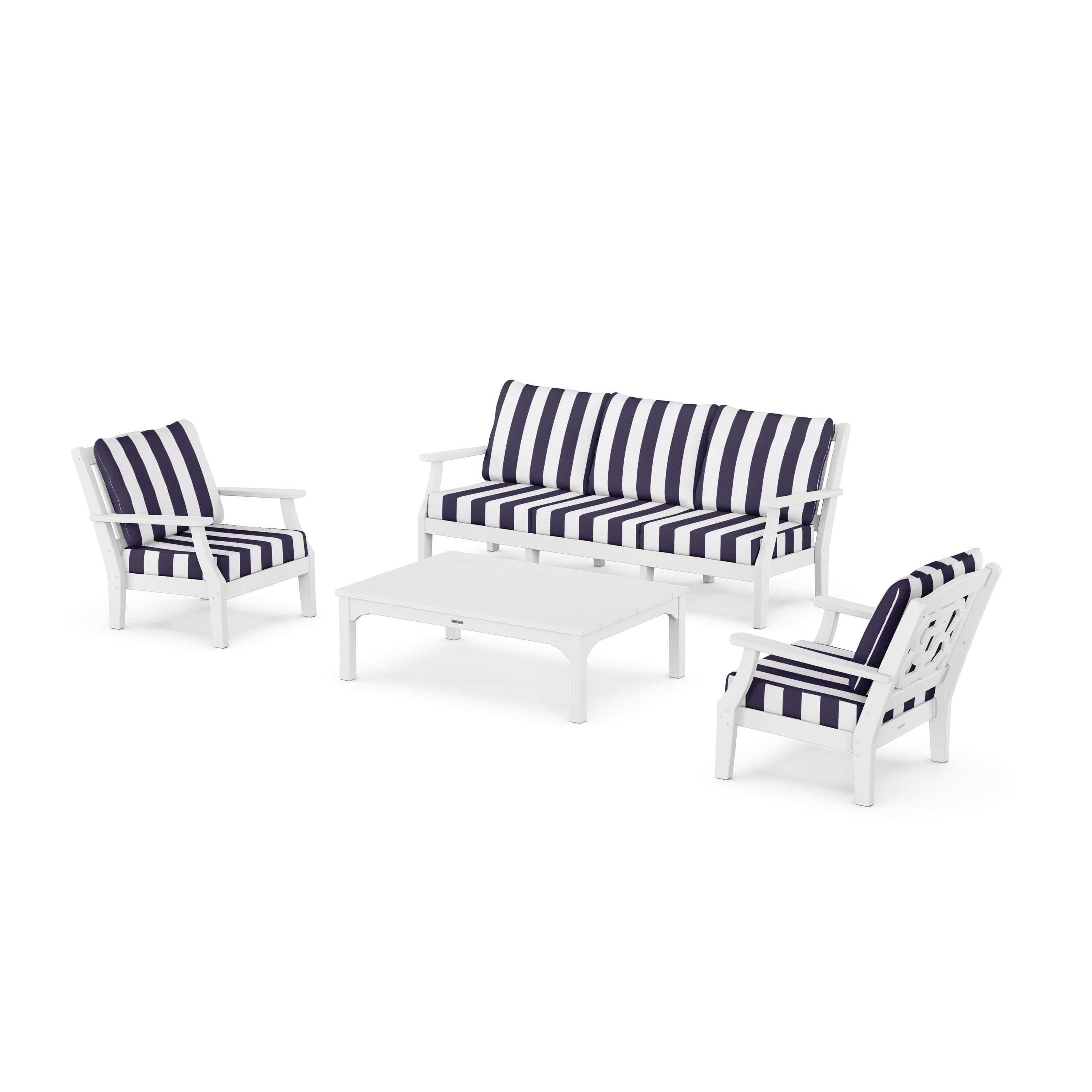 Chinoiserie 4-Piece Deep Seating Set with Sofa