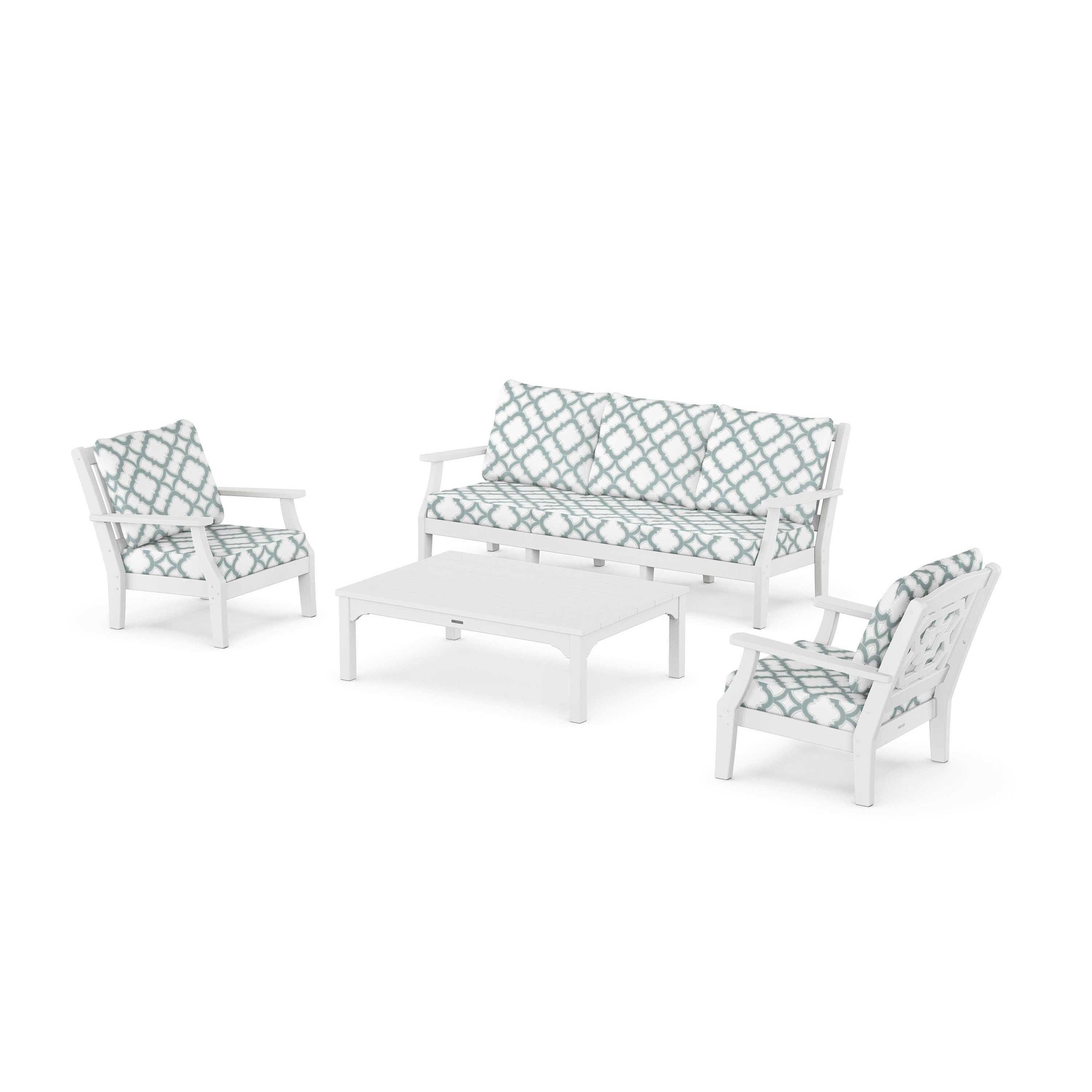 Chinoiserie 4-Piece Deep Seating Set with Sofa
