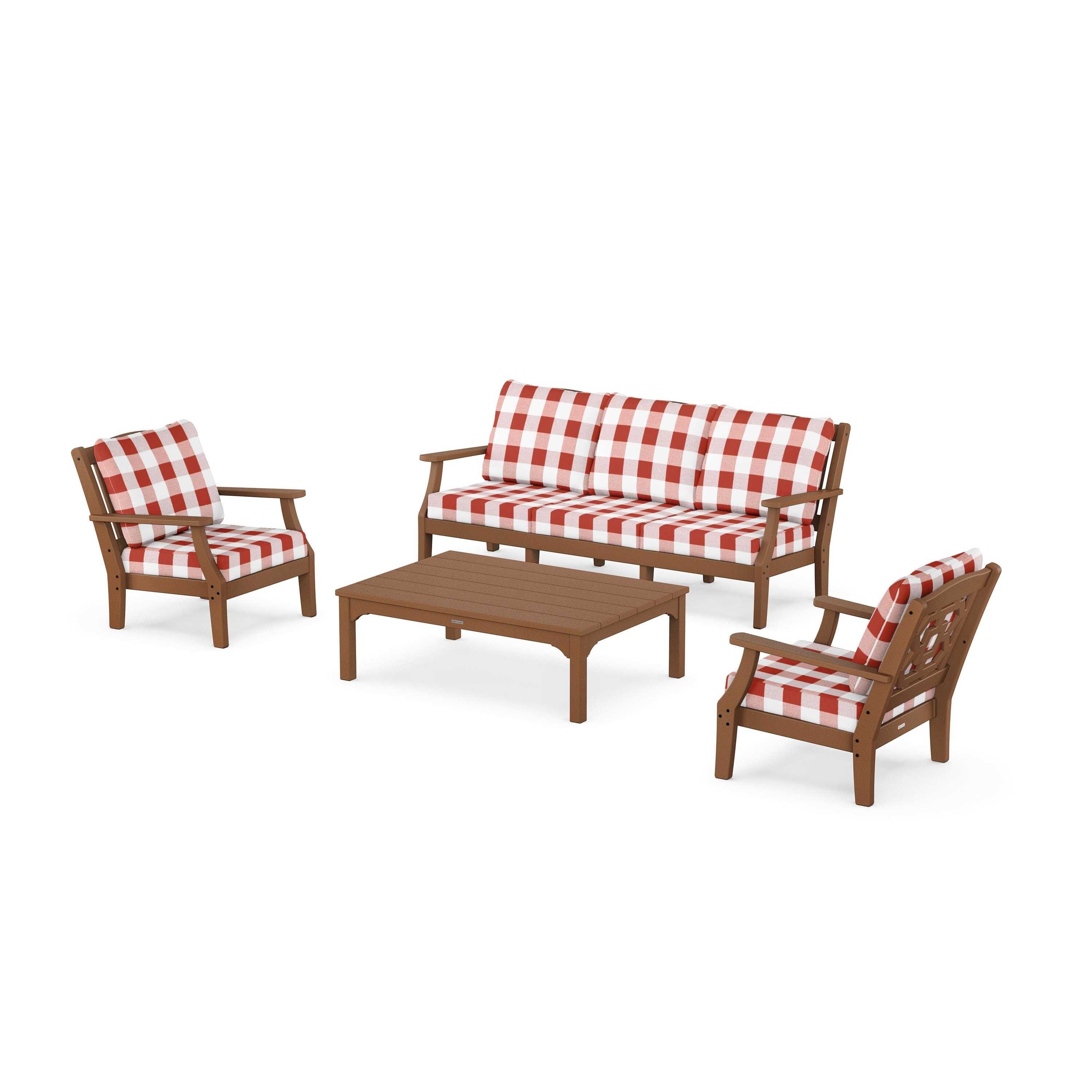 Chinoiserie 4-Piece Deep Seating Set with Sofa