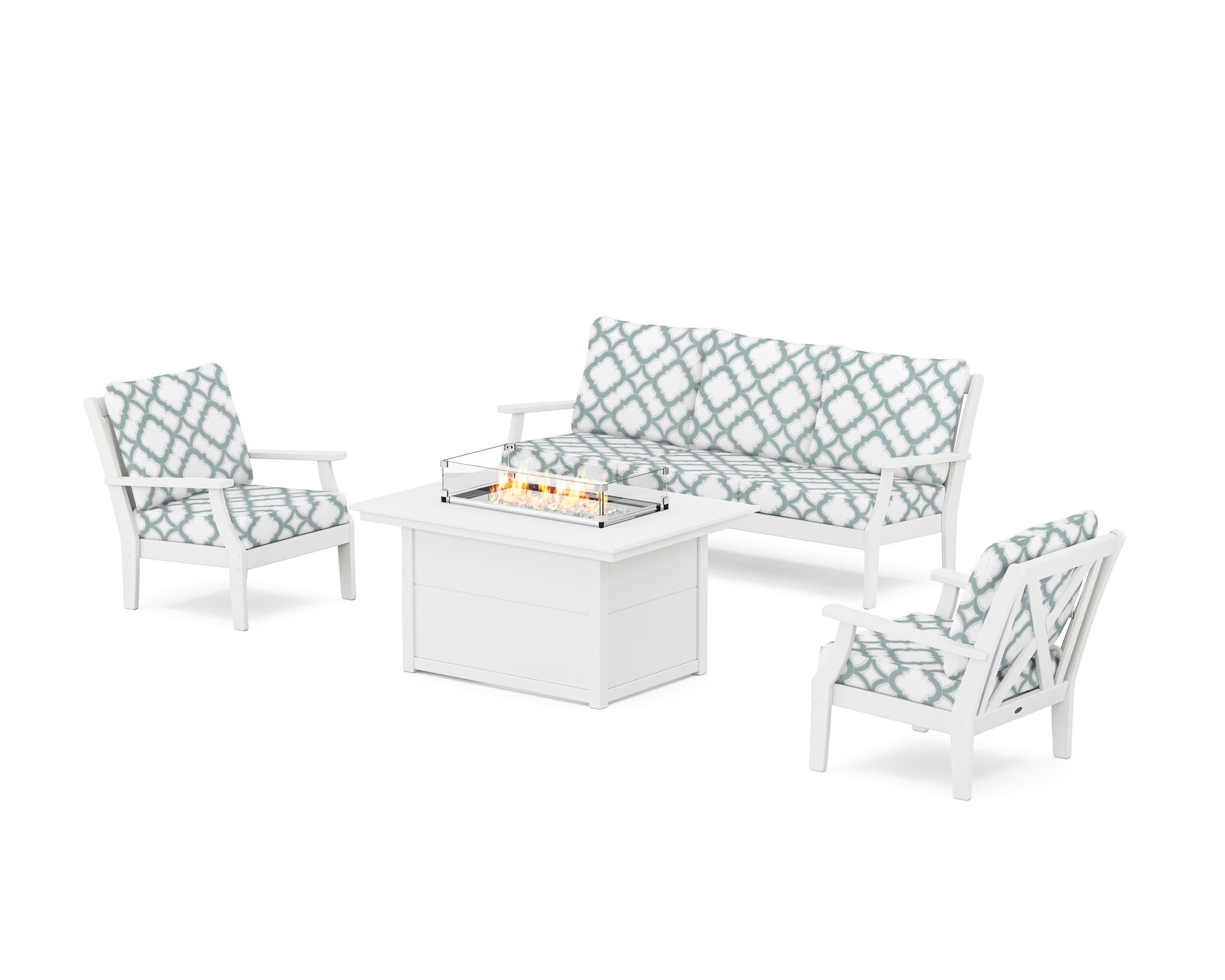 Braxton Deep Seating Fire Pit Table Set