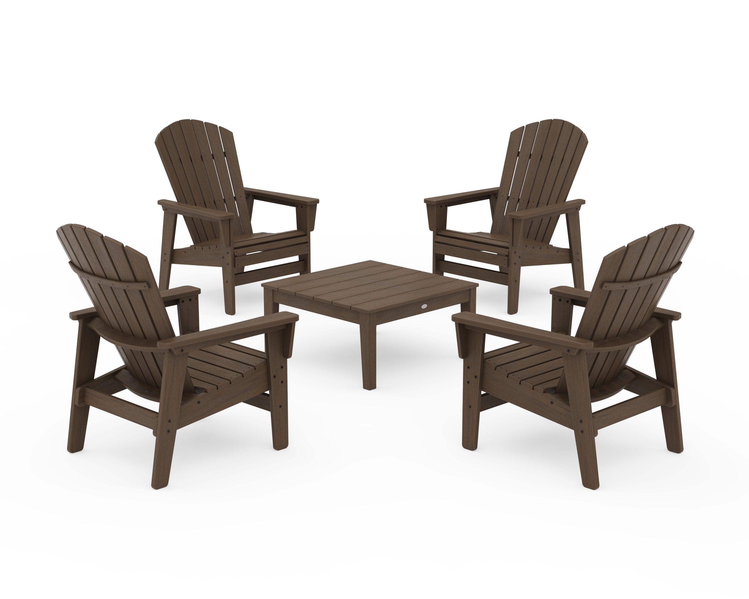 5-Piece Nautical Grand Upright Adirondack Chair Conversation Group