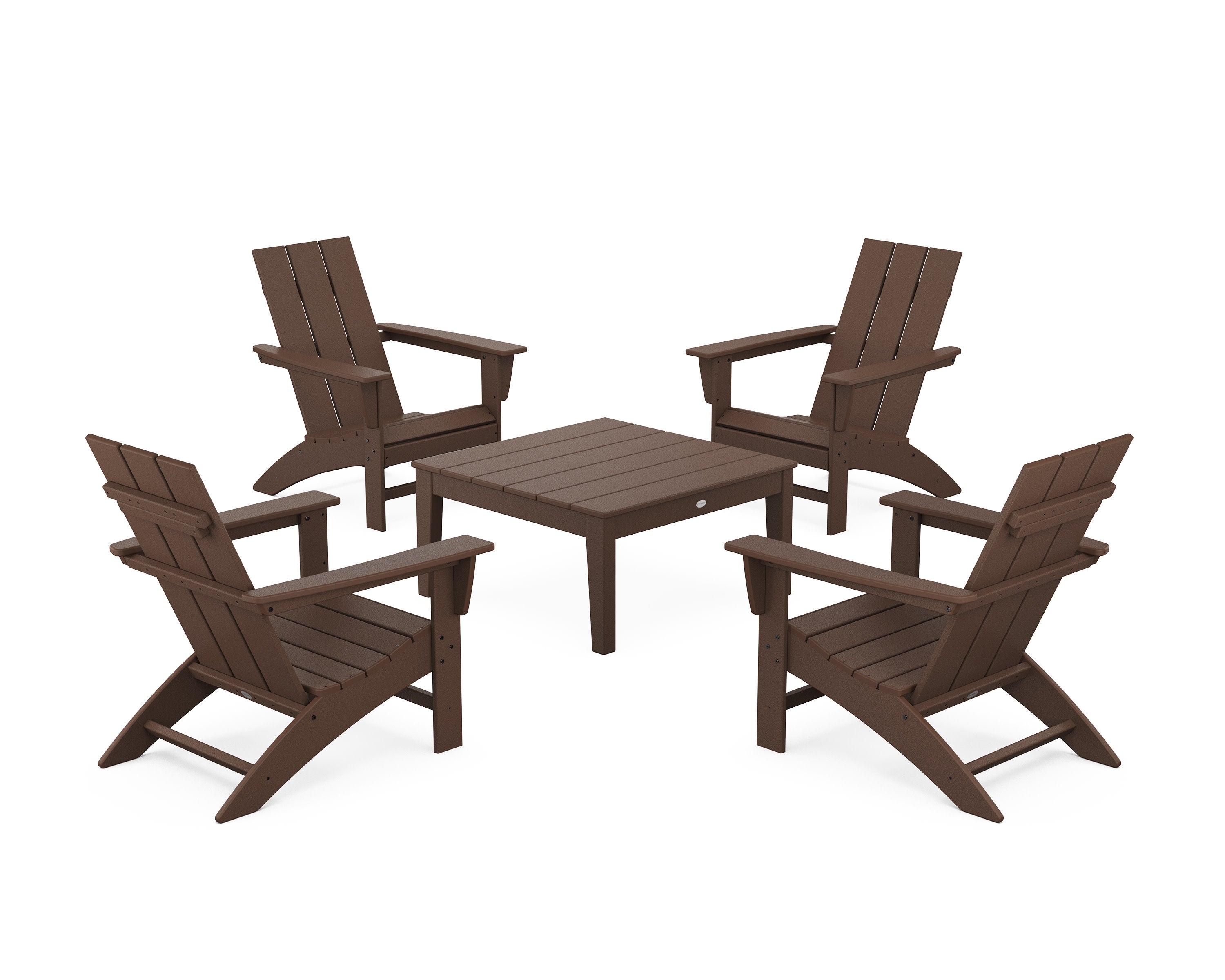 5-Piece Modern Adirondack Chair Conversation Set with 36" Conversation Table