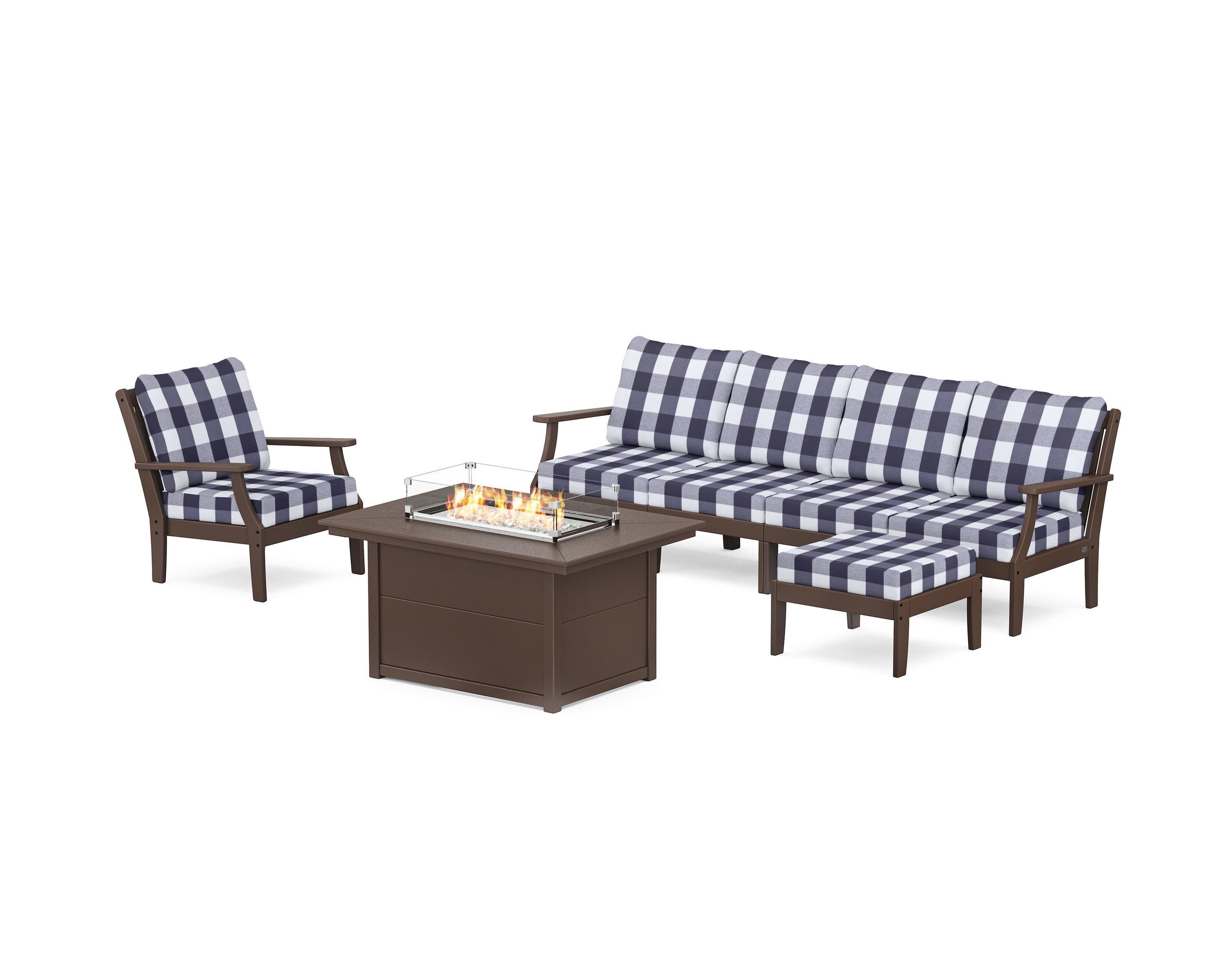 Braxton Sectional Lounge and Fire Pit Set