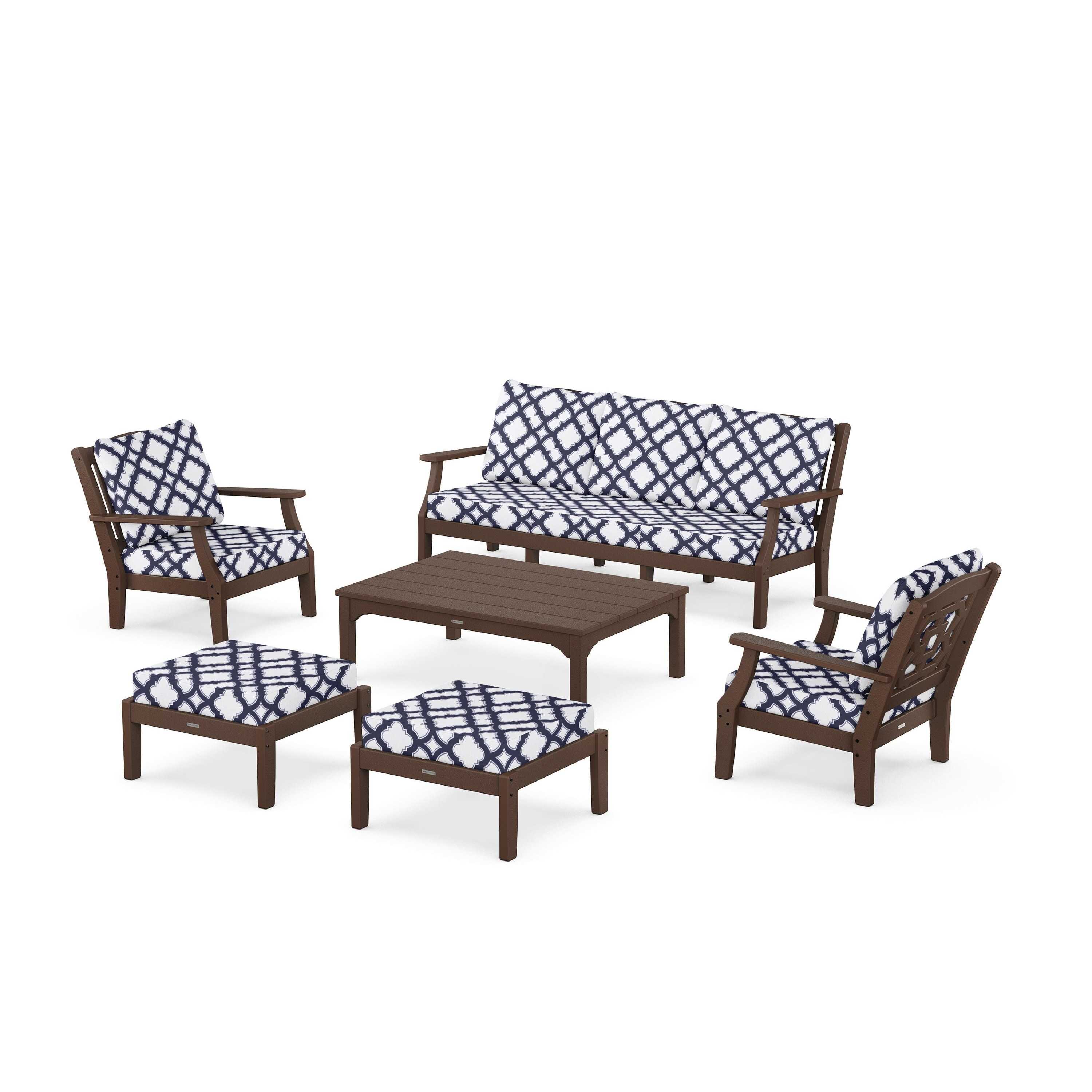 Chinoiserie 6-Piece Lounge Sofa Set