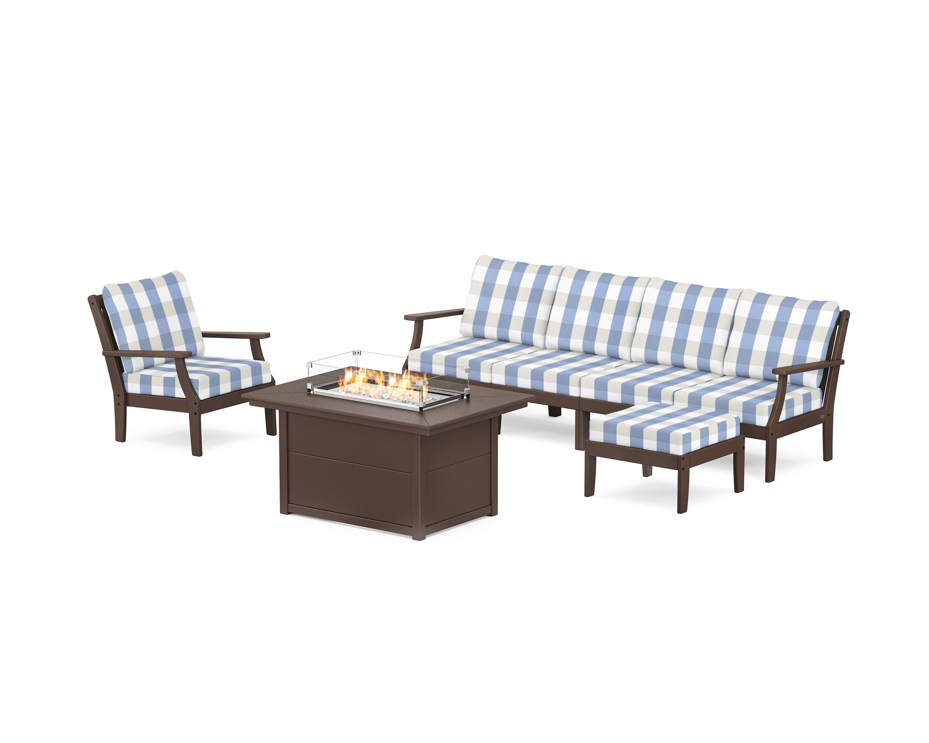 Braxton Sectional Lounge and Fire Pit Set