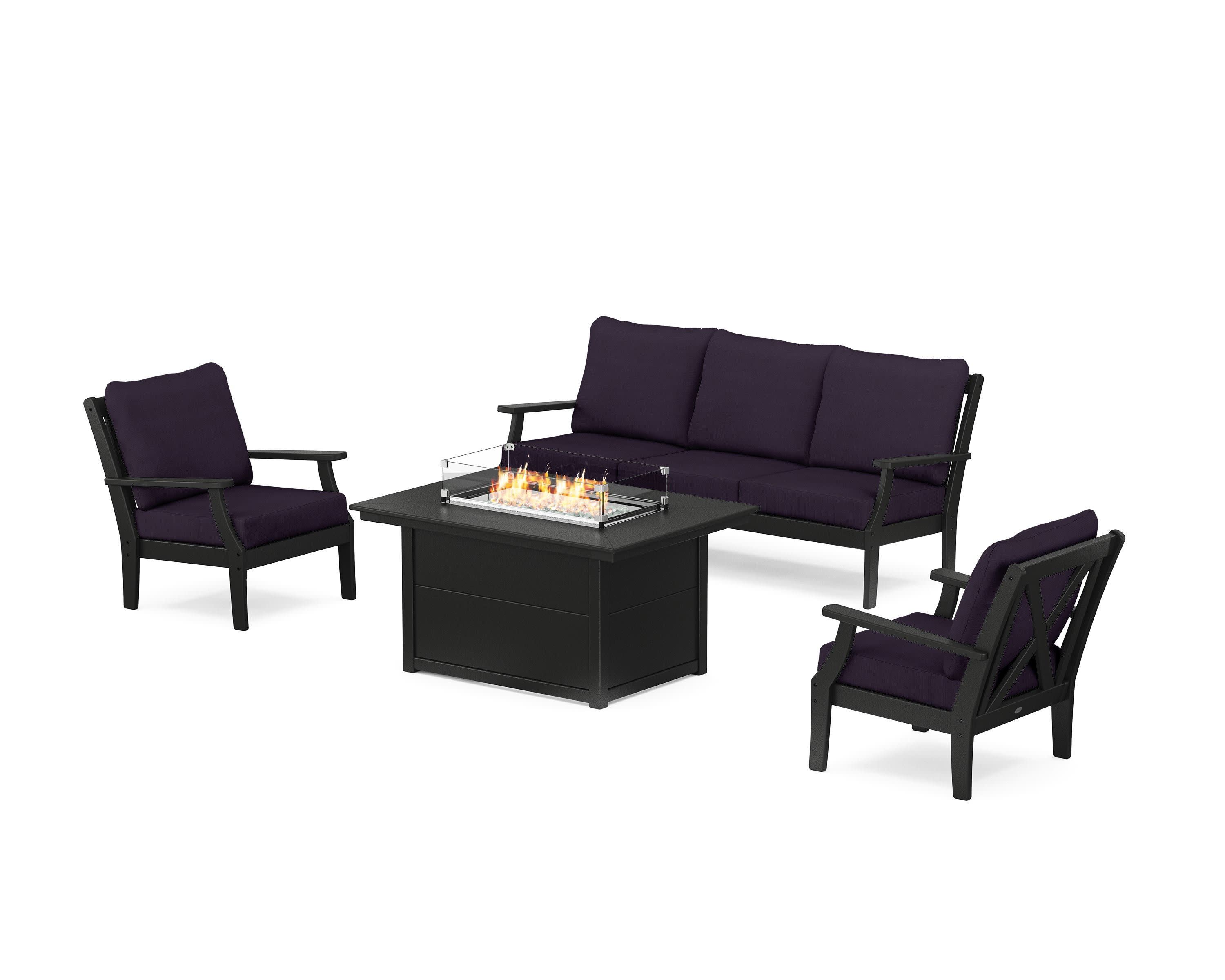 Braxton Deep Seating Fire Pit Table Set