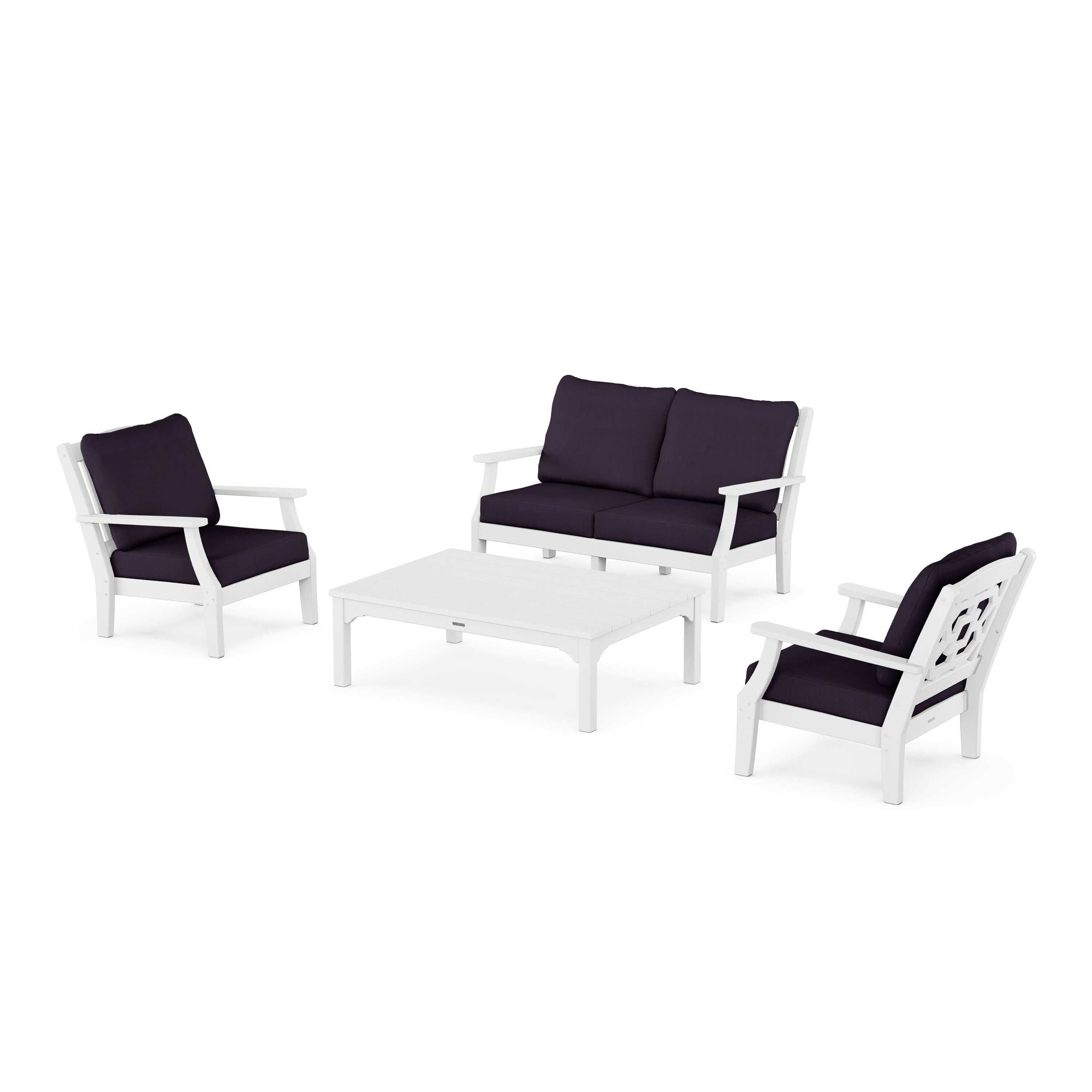 Chinoiserie 4-Piece Deep Seating Set with Loveseat