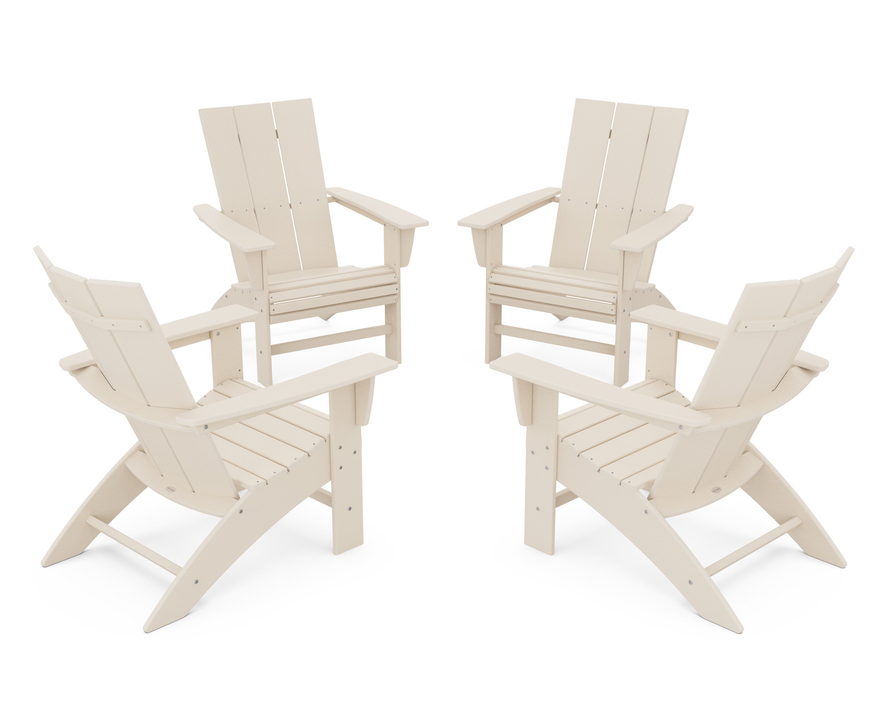 4-Piece Modern Curveback Adirondack Conversation Set