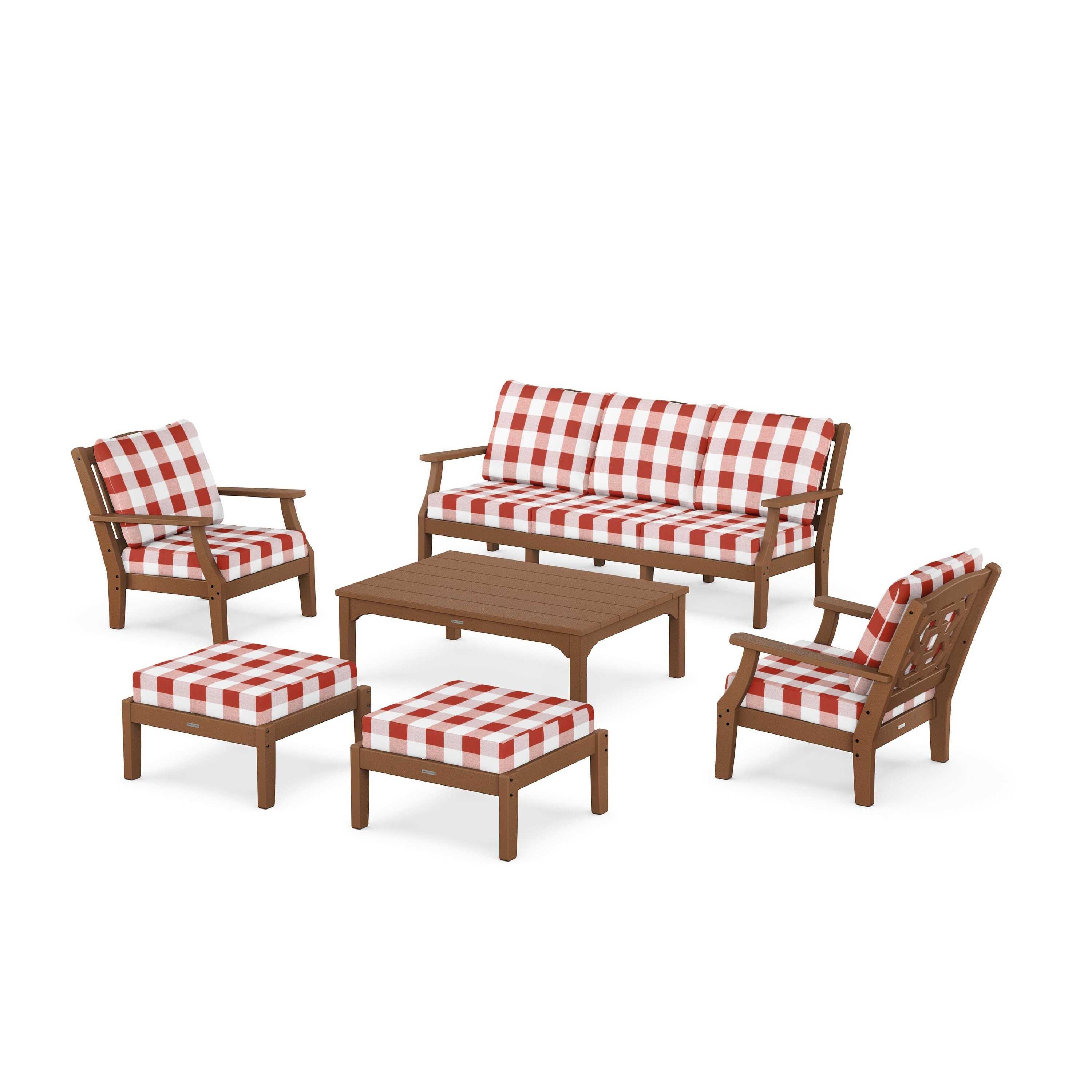 Chinoiserie 6-Piece Lounge Sofa Set