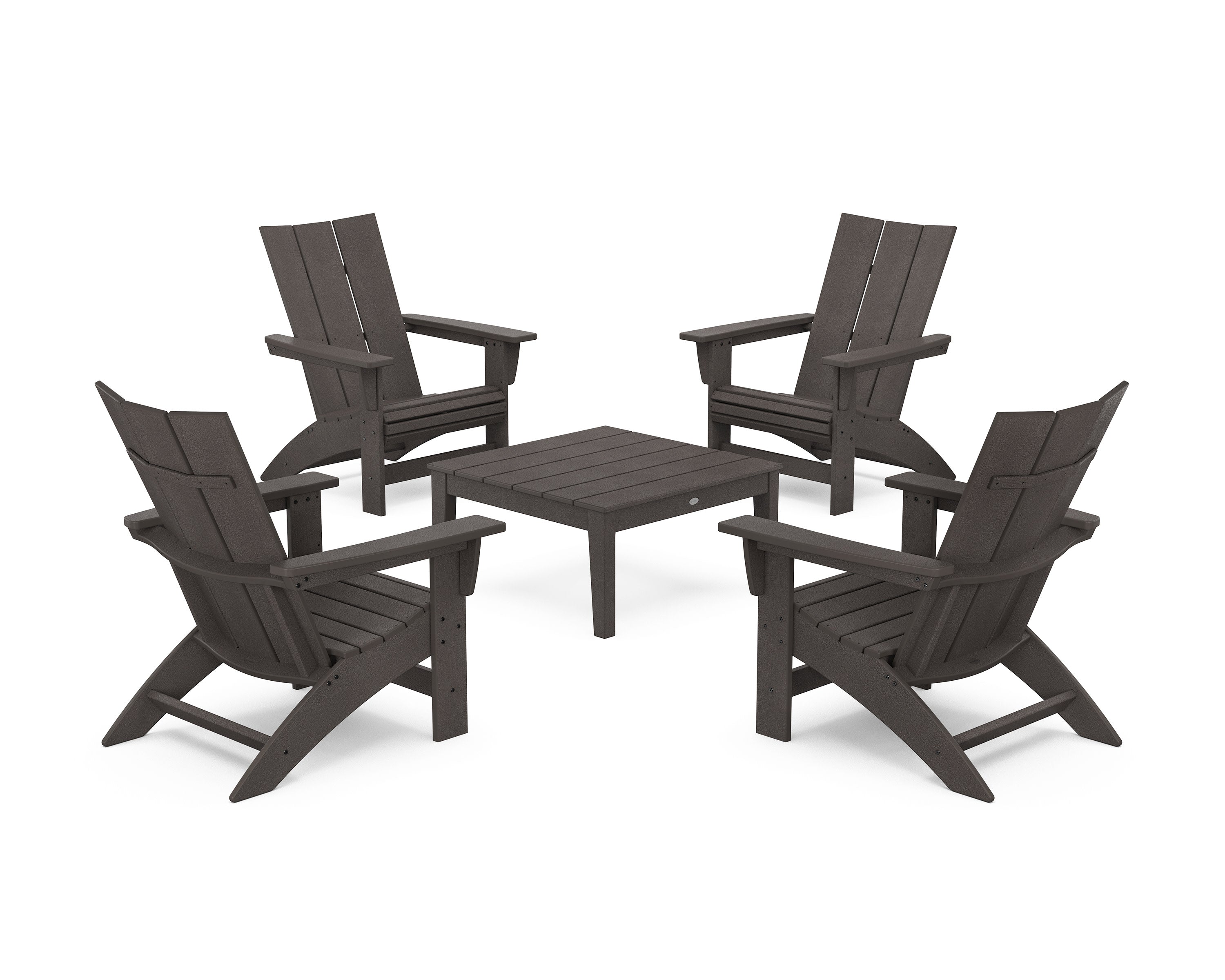 5-Piece Modern Grand Adirondack Chair Conversation Group
