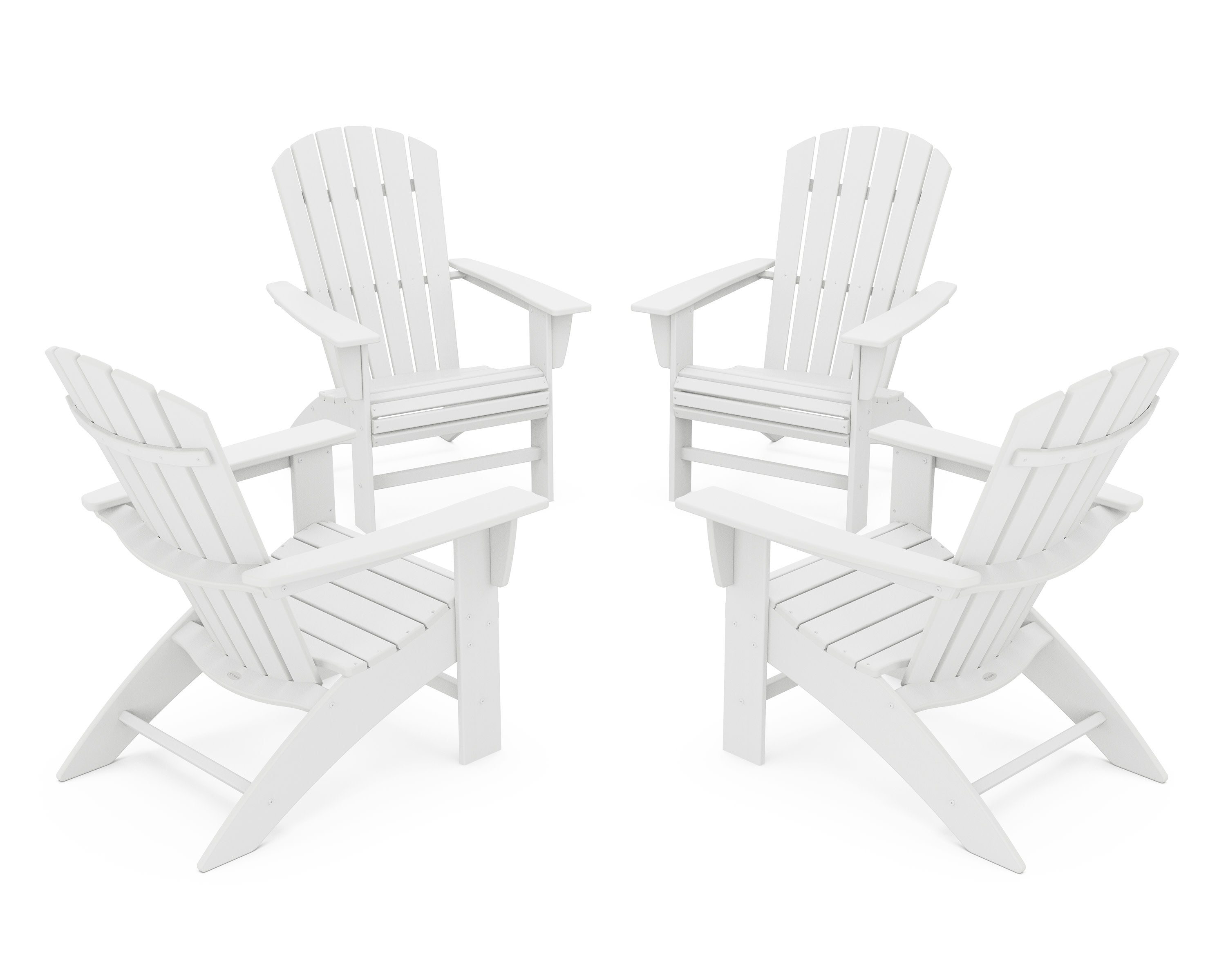 4-Piece Nautical Curveback Adirondack Chair Conversation Set