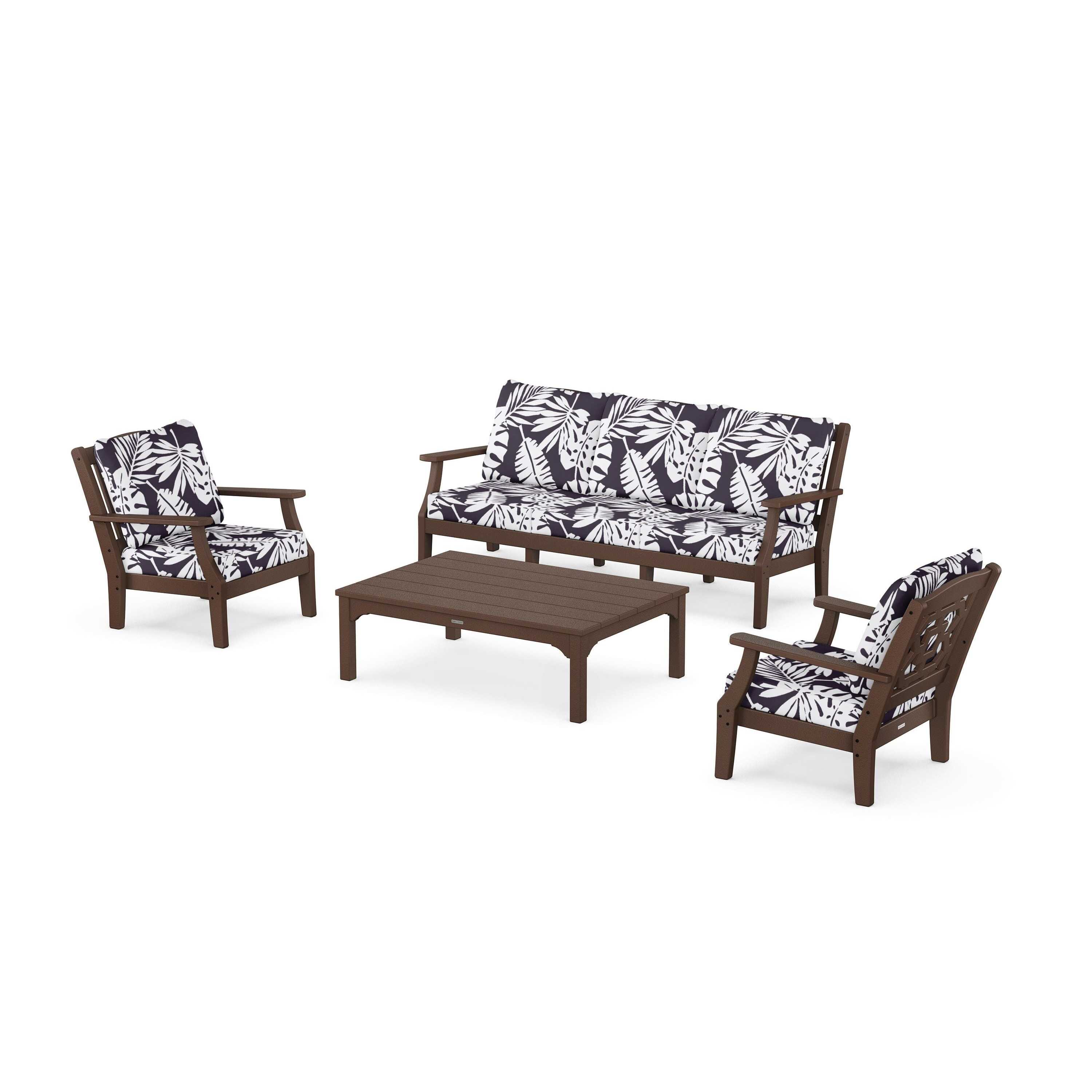 Chinoiserie 4-Piece Deep Seating Set with Sofa