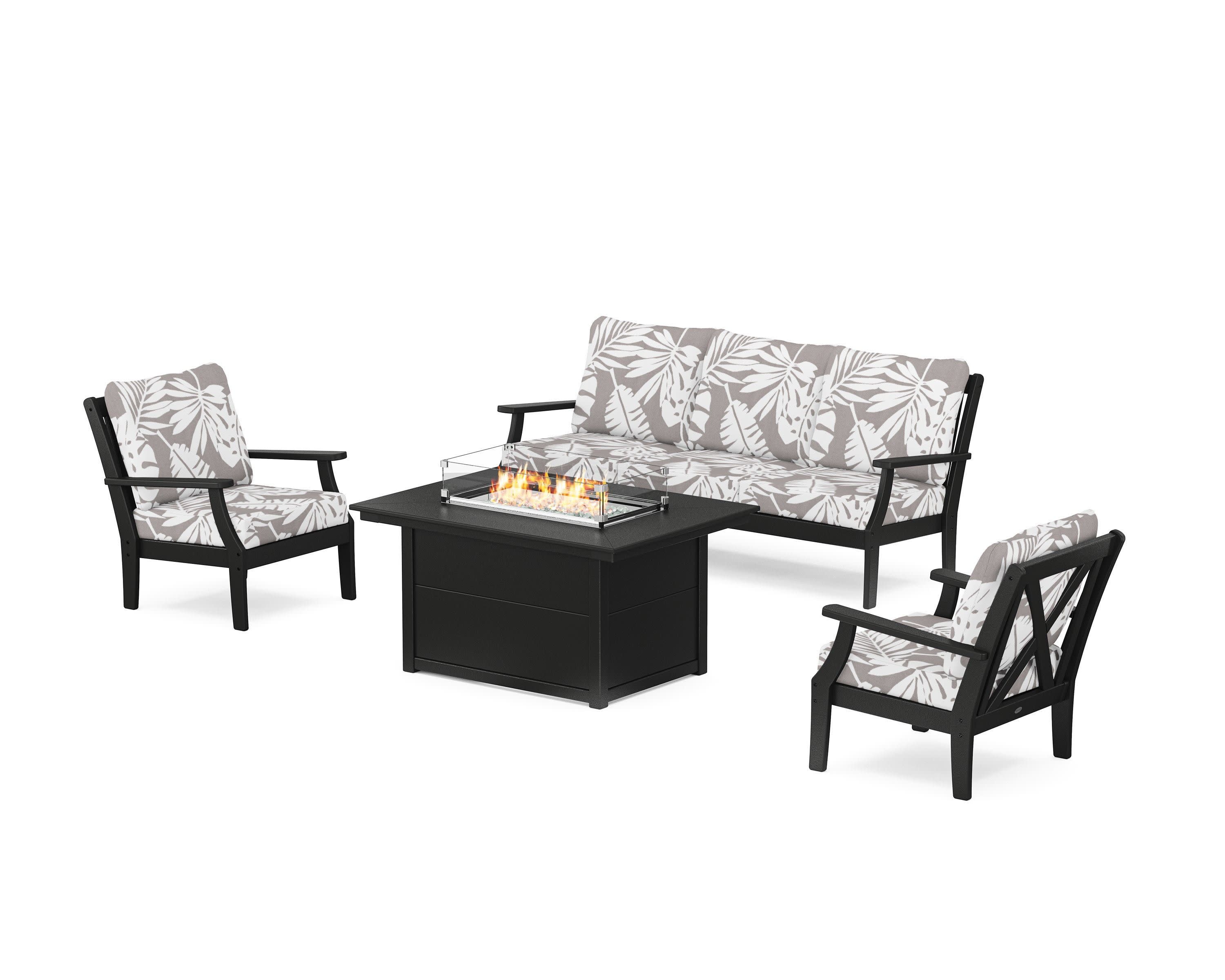 Braxton Deep Seating Fire Pit Table Set
