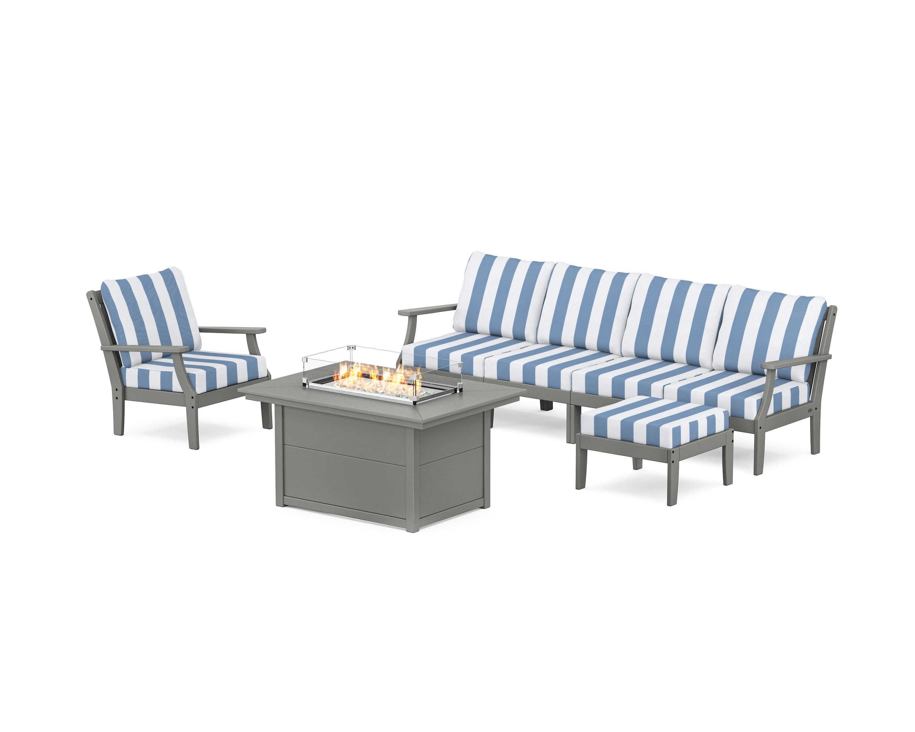 Braxton Sectional Lounge and Fire Pit Set