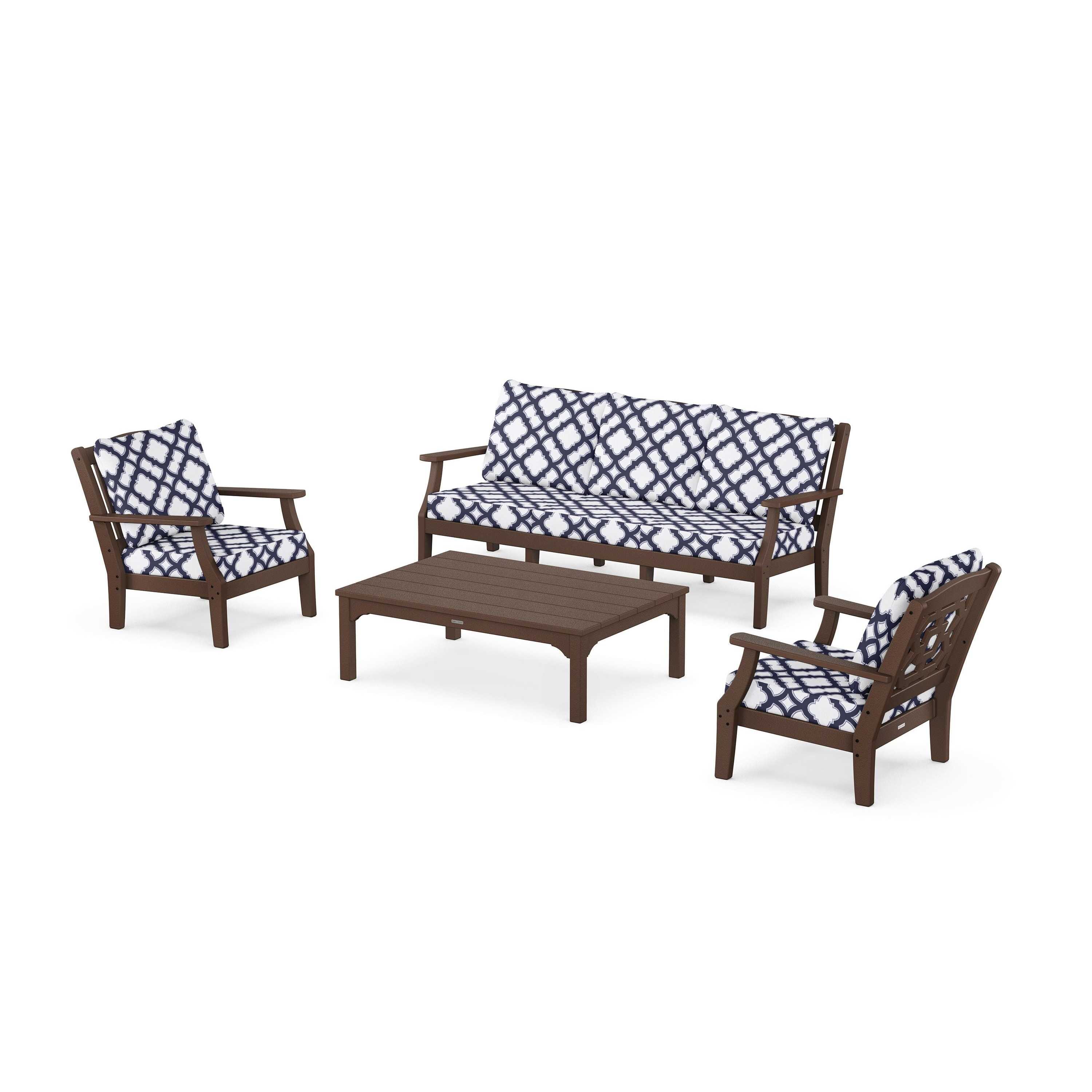 Chinoiserie 4-Piece Deep Seating Set with Sofa