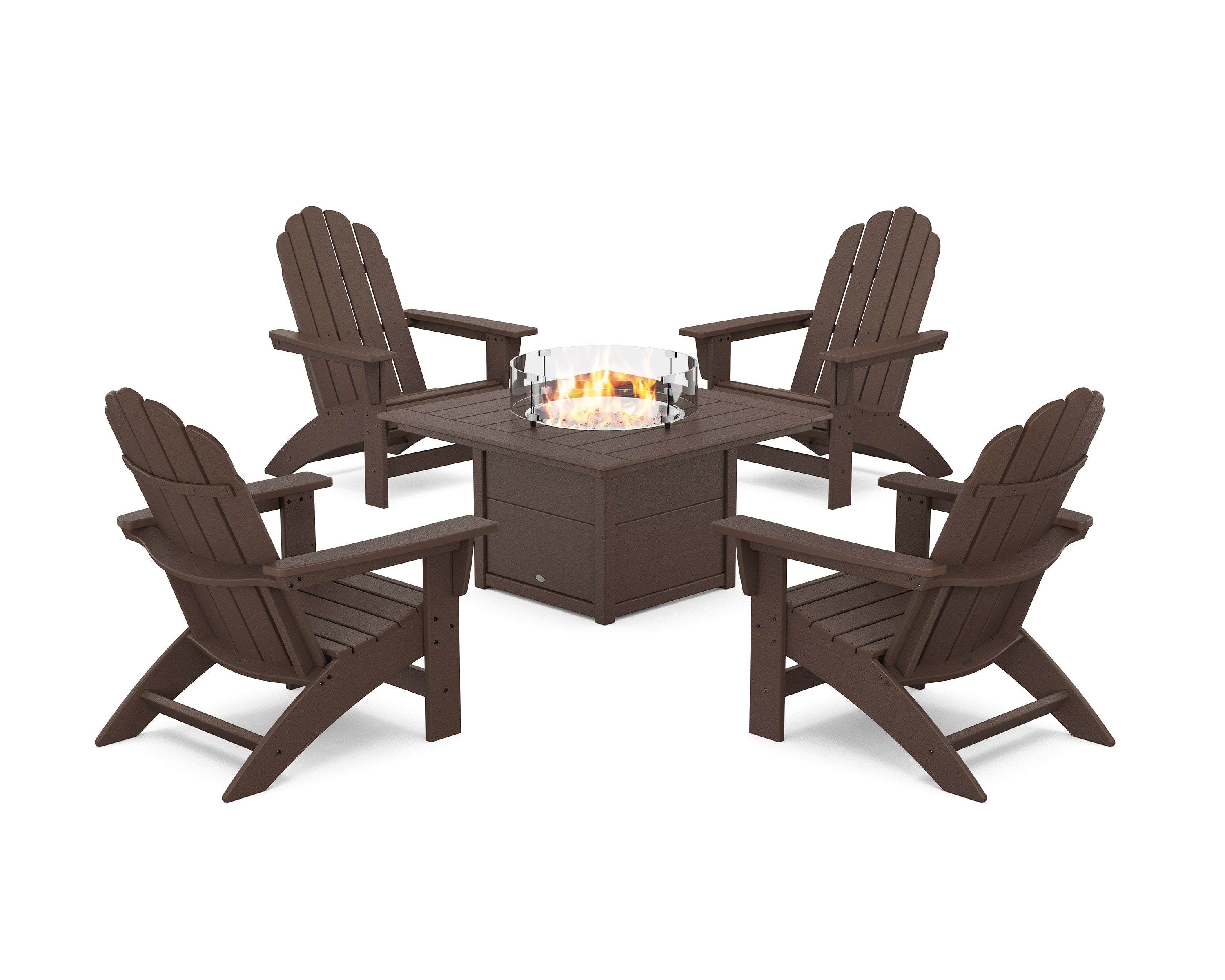 5-Piece Vineyard Grand Adirondack Conversation Set with Fire Pit Table