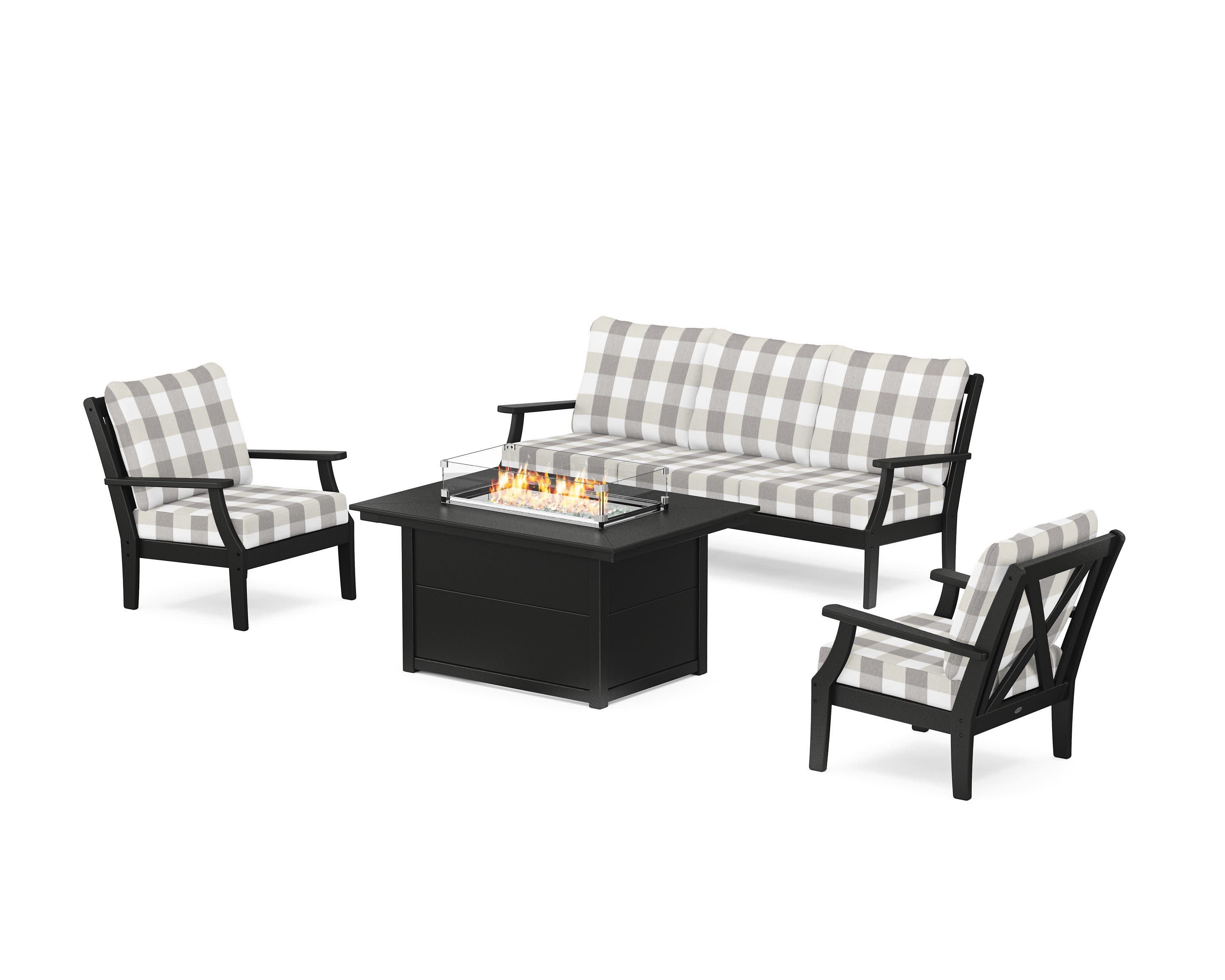 Braxton Deep Seating Fire Pit Table Set