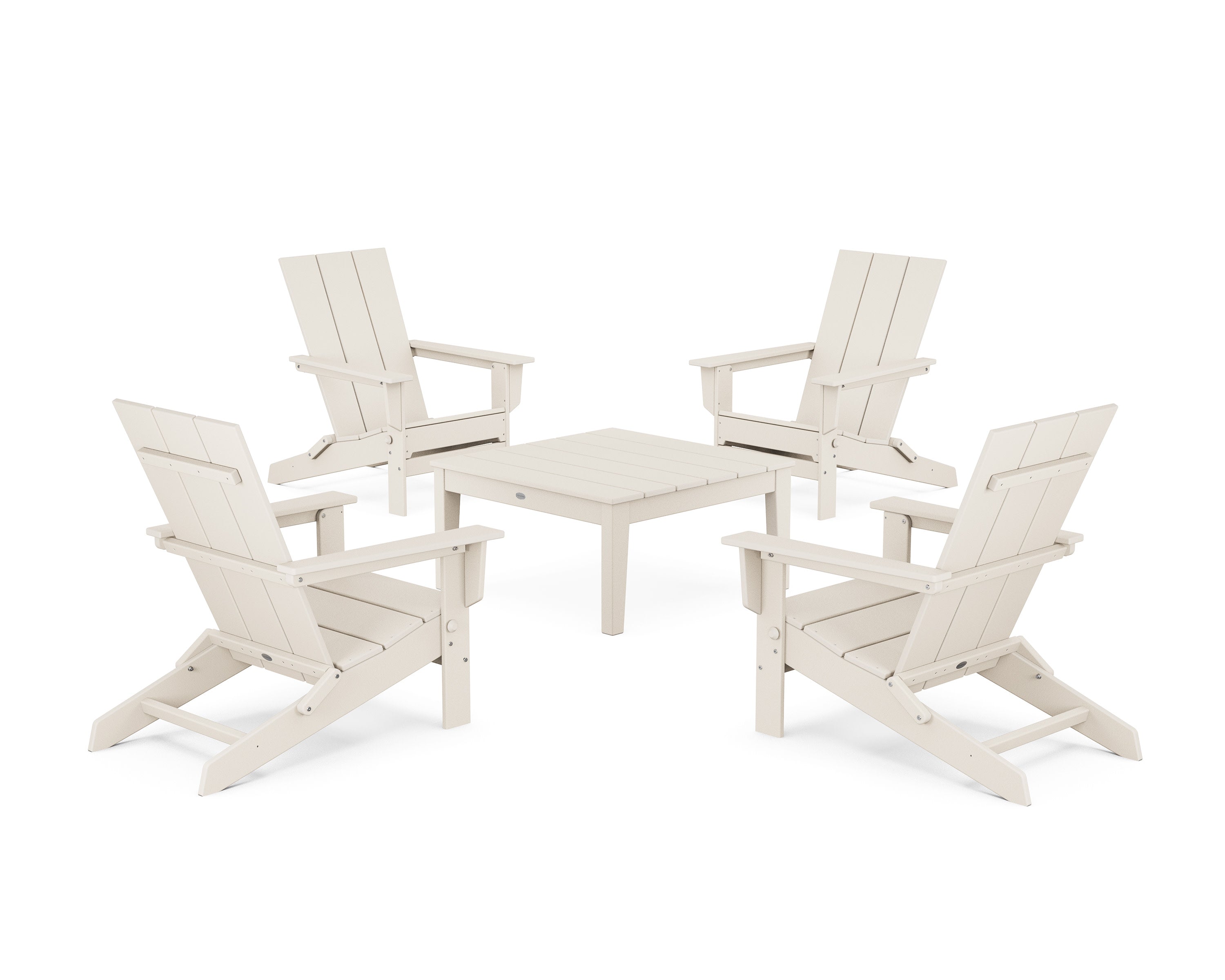 5-Piece Modern Studio Folding Adirondack Chair Conversation Group