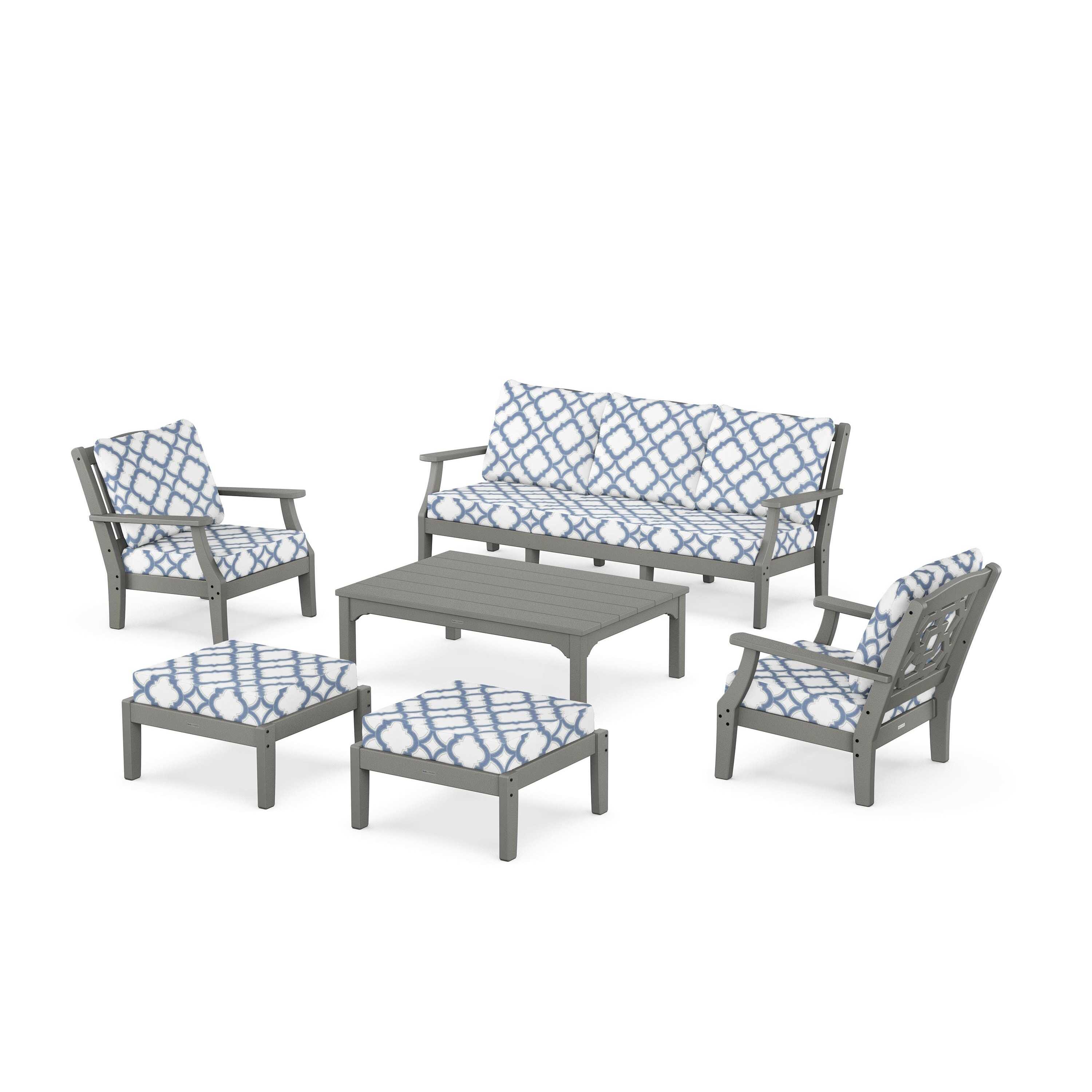 Chinoiserie 6-Piece Lounge Sofa Set