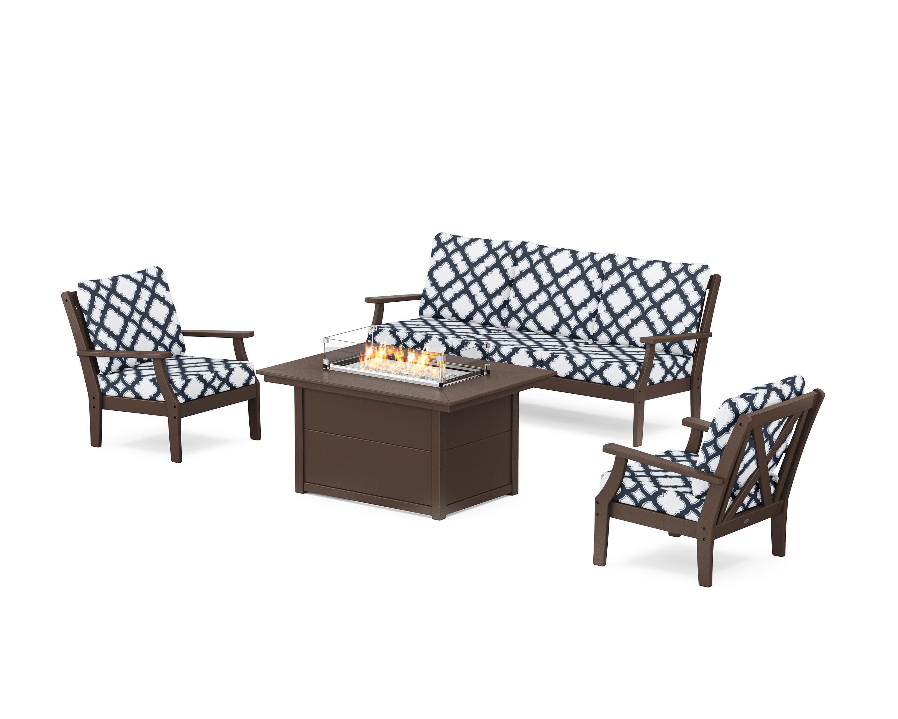 Braxton Deep Seating Fire Pit Table Set