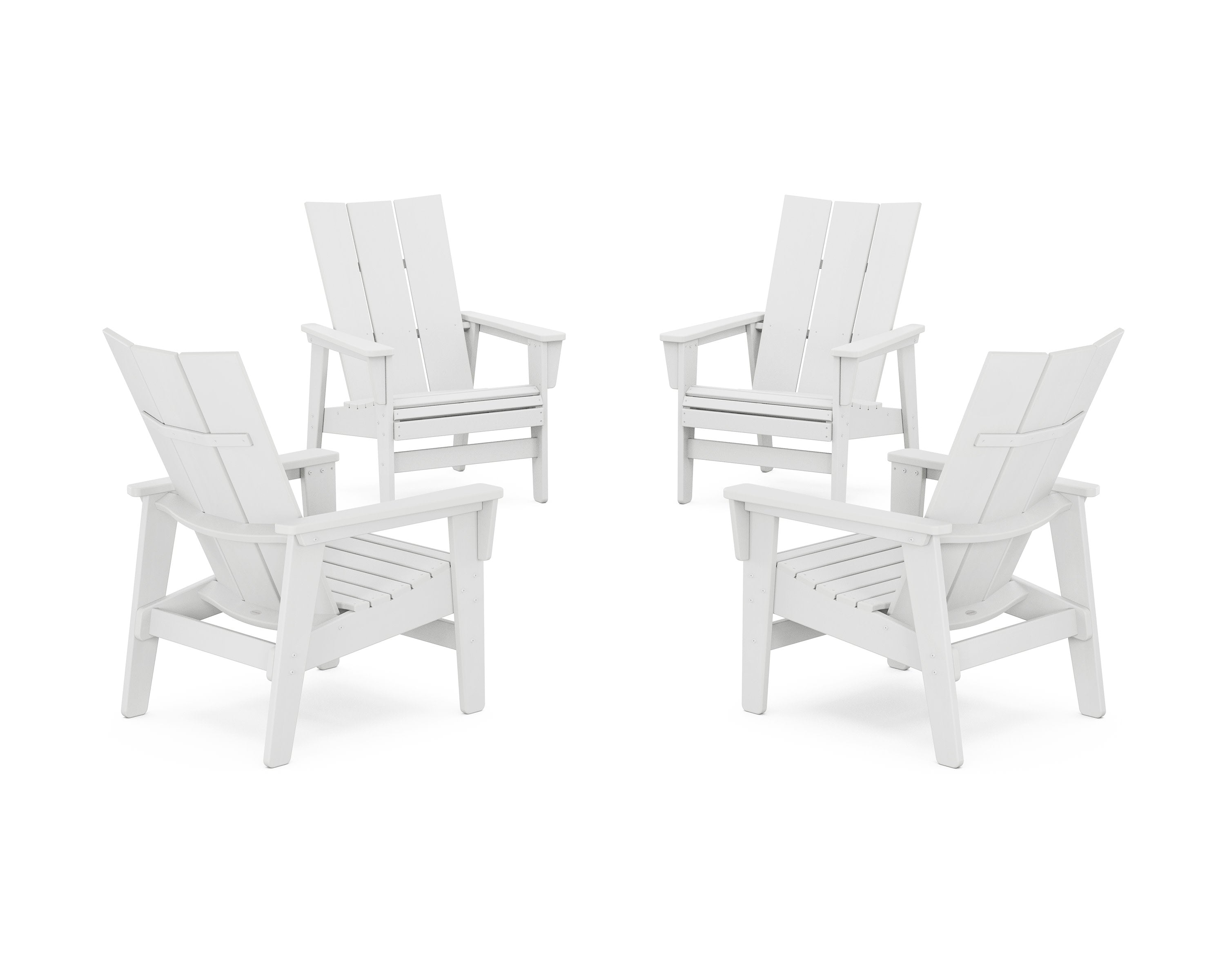 4-Piece Modern Grand Upright Adirondack Chair Conversation Set