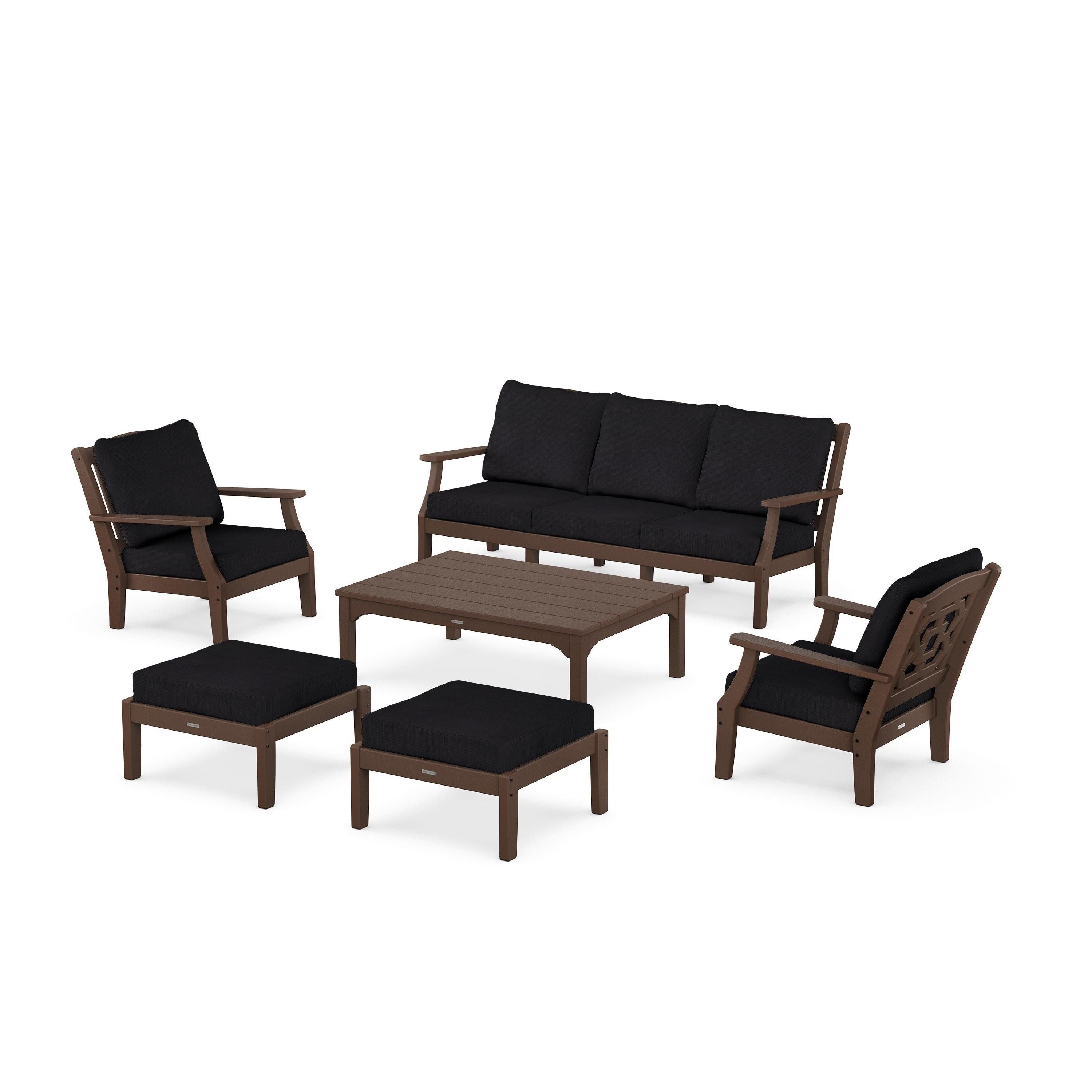 Chinoiserie 6-Piece Lounge Sofa Set
