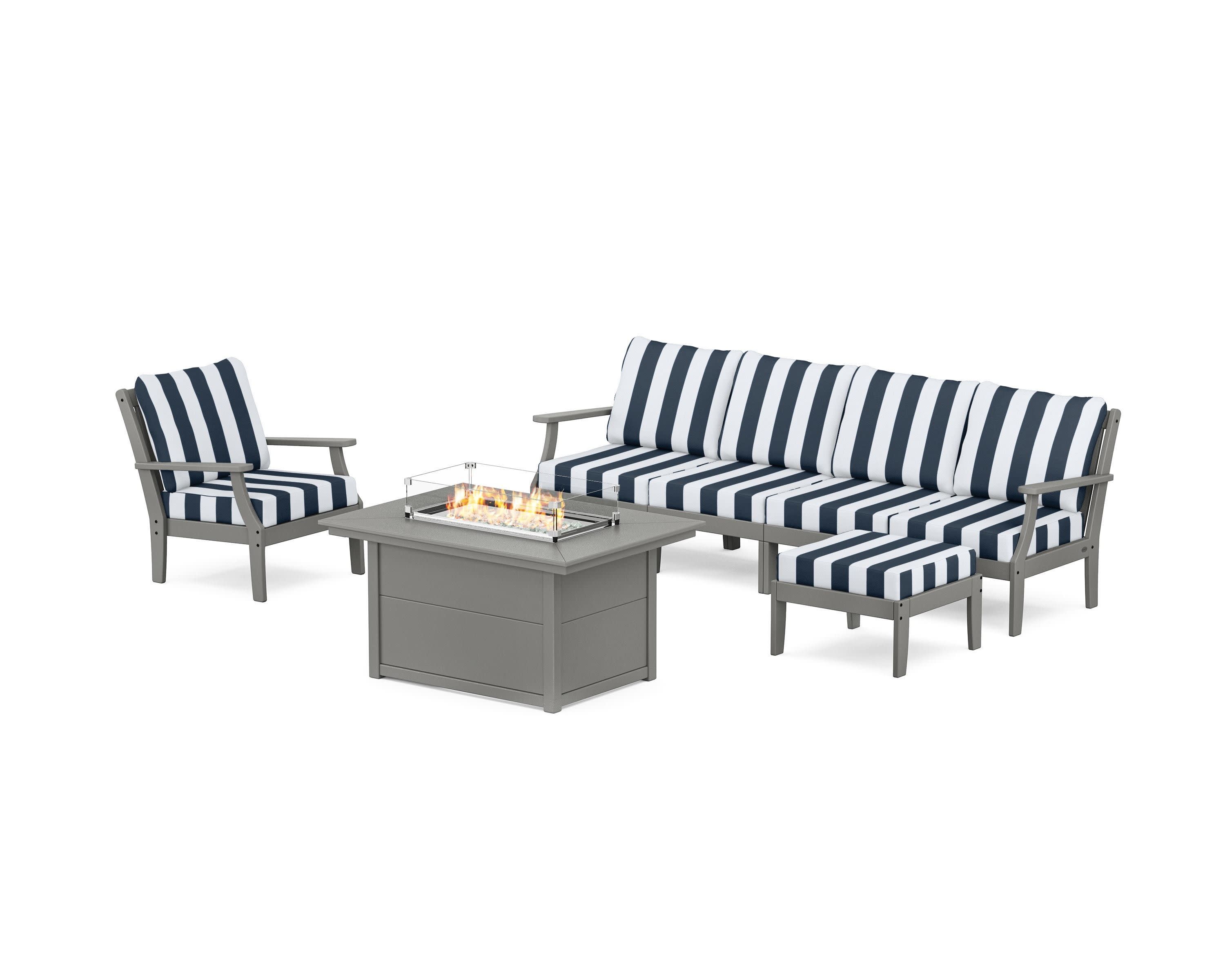 Braxton Sectional Lounge and Fire Pit Set